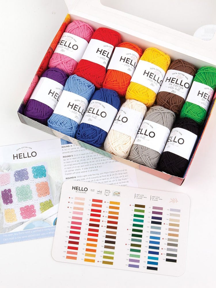 Hello Pamuk İplik Seti 12 x 25 gr Assortment – Punch ve Amigurumi İpi - H12