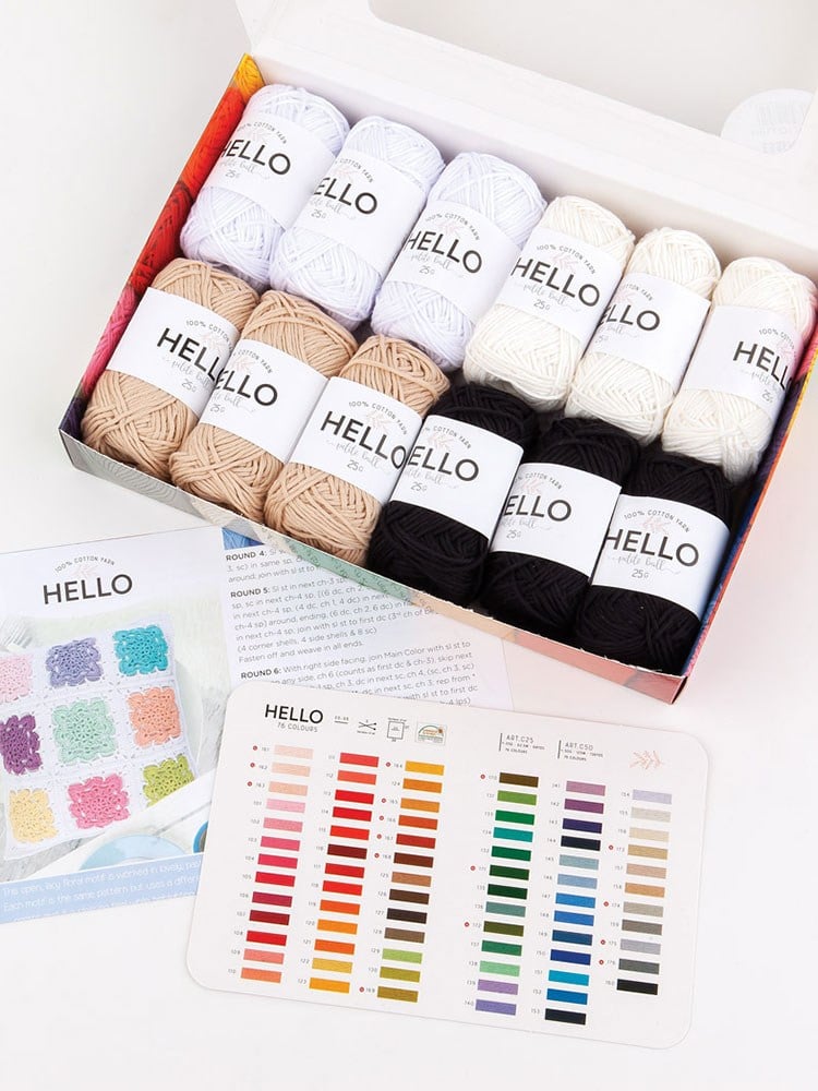 Hello Pamuk İplik Seti 12 x 25 gr Essential – Punch ve Amigurumi İpi - H12