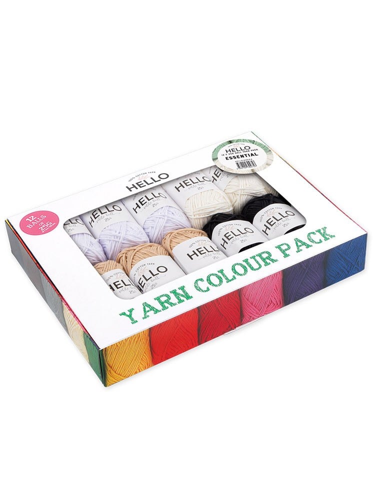 Hello Pamuk İplik Seti 12 x 25 gr Essential – Punch ve Amigurumi İpi - H12