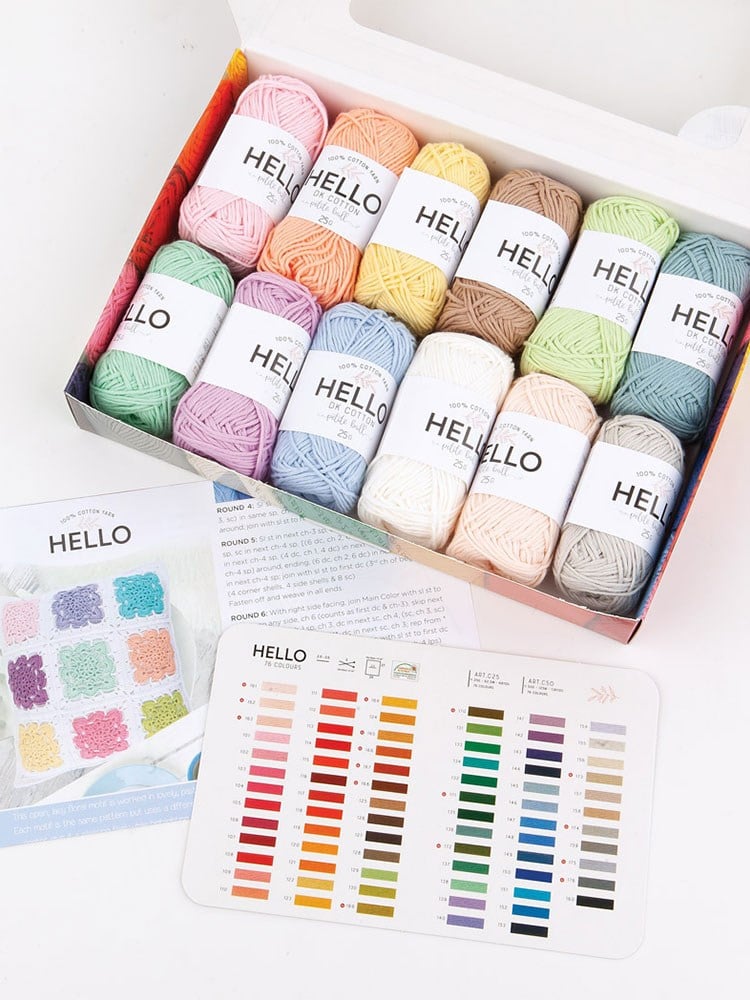 Hello Pamuk İplik Seti 12 x 25 gr Pastel – Punch ve Amigurumi İpi - H12
