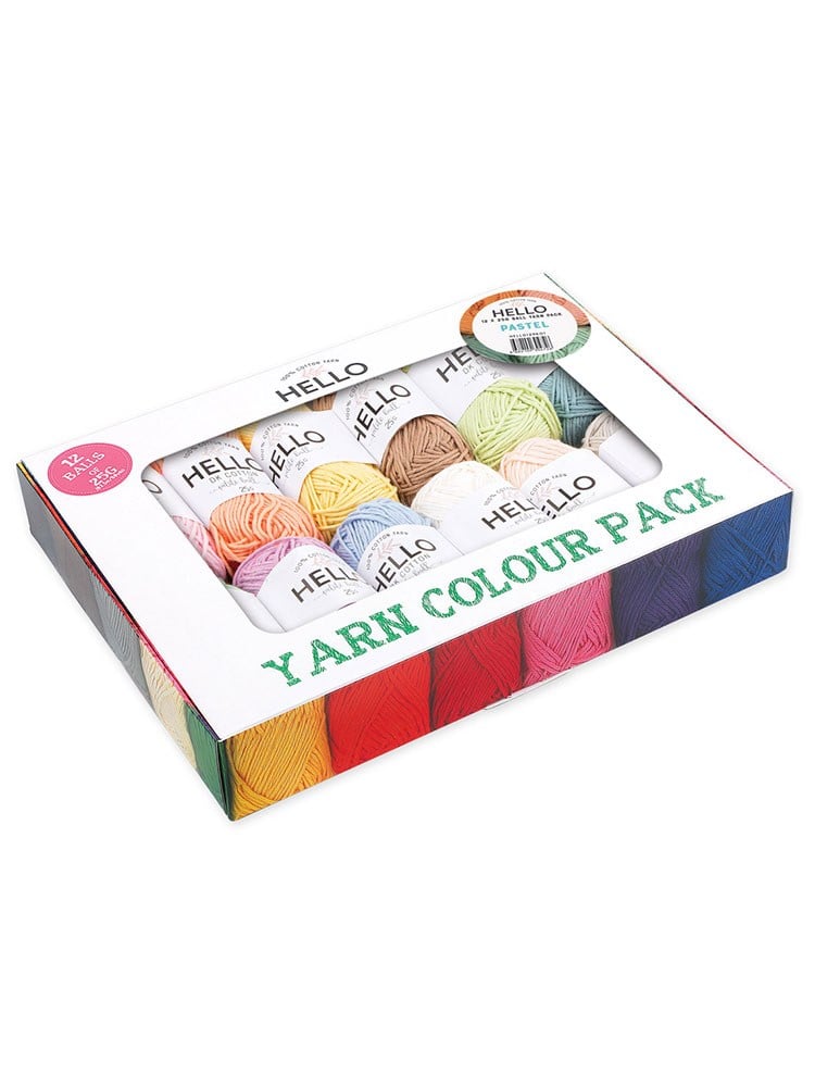 Hello Pamuk İplik Seti 12 x 25 gr Pastel – Punch ve Amigurumi İpi - H12