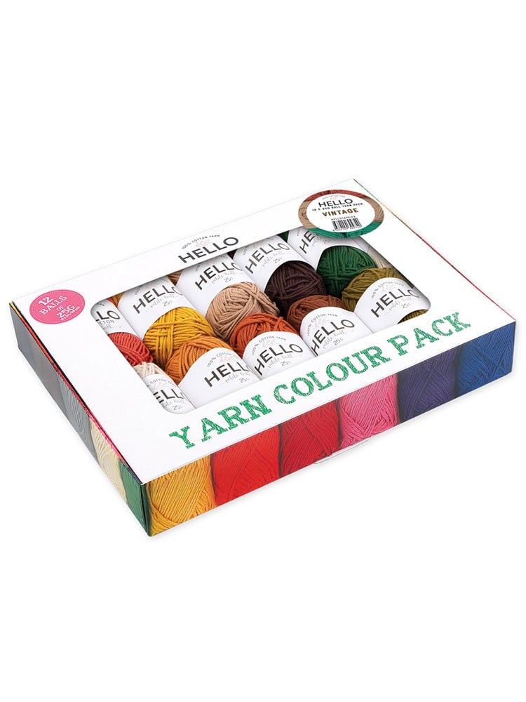 Hello Pamuk İplik Seti 12 x 25 gr Vintage (Nostalji) – Punch ve Amigurumi İpi - H12