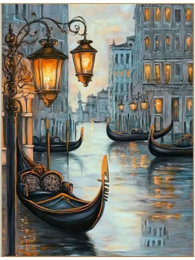 Hobby Mood Elmas Mozaik Tablo Kiti - Venedik Gondolları (50x65 cm) - SGK89720