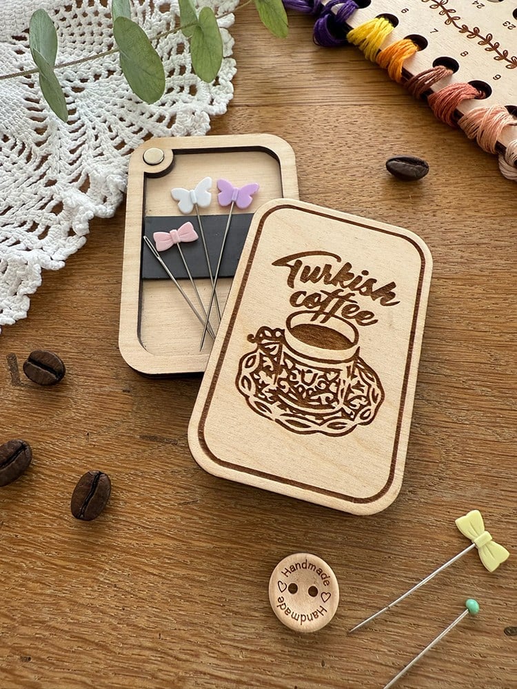 Hobianna Ahşap İğne Kutusu - Kahve
