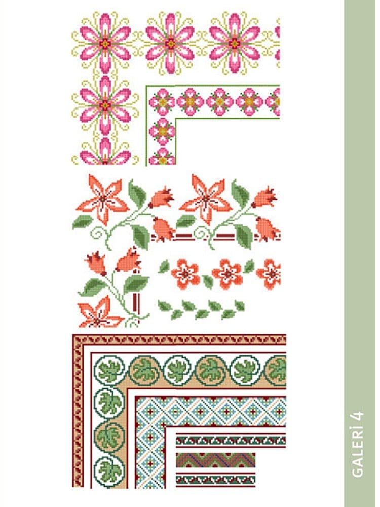 Kanaviçe Motif Serisi 3 - Bordürler Kitabı