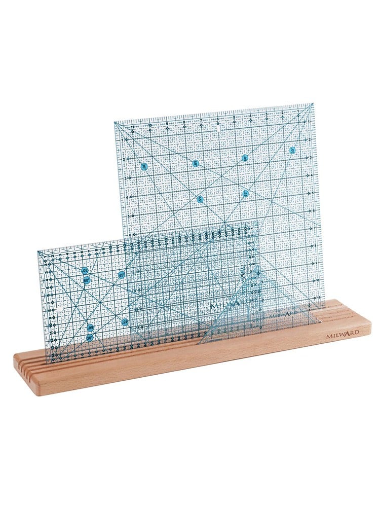 Milward Ahşap Patchwork Cetvel Standı - 50x10 cm (5 Yuvalı)
