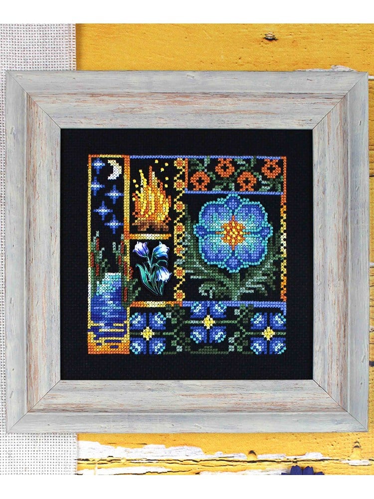MP Studia Mini Sampler: Eğrelti Çiçeği Kanaviçe Kiti (Etamin, İplik ve Şema Dahil) - HB-942
