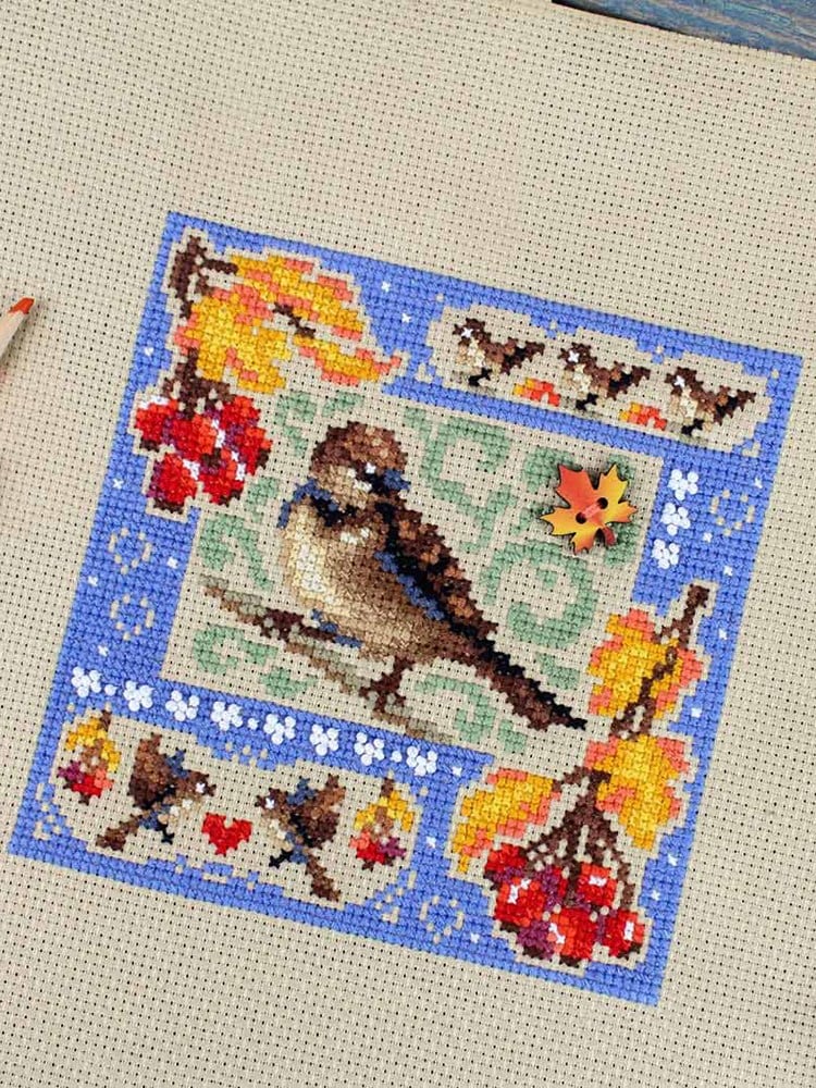 MP Studia Mini Sampler: Sonbahar Kompozisyonu Kanaviçe Kiti (Etamin, İplik ve Şema Dahil) - HB-973