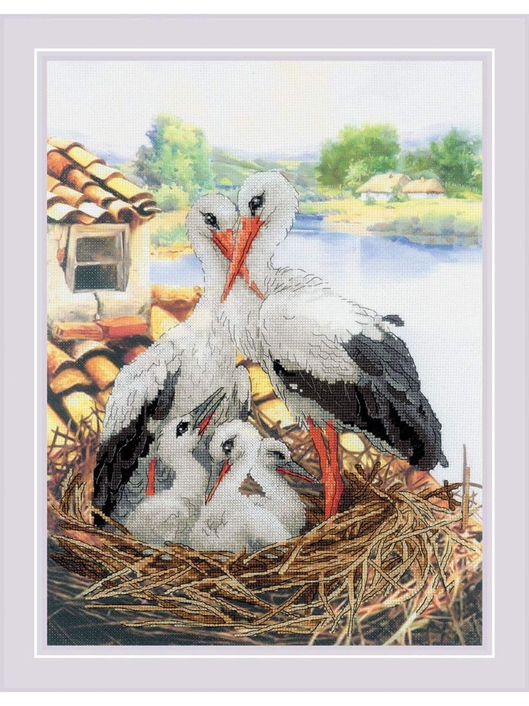 Riolis Kanaviçe Kiti - PT-0088 Leylek Ailesi