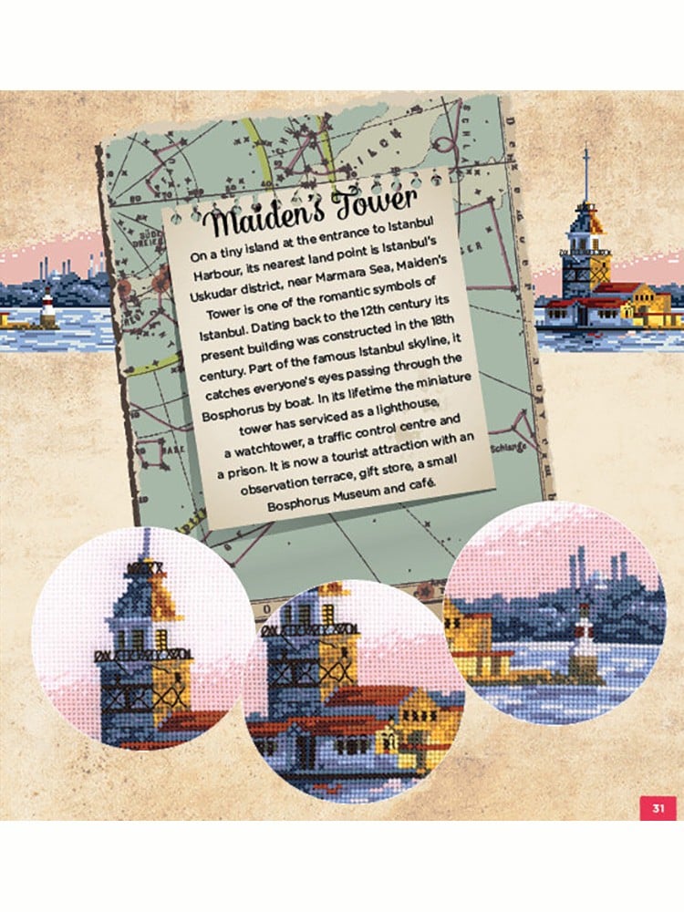 Stunning Scenery in Cross Stitch Kanaviçe Kitabı (İngilizce)
