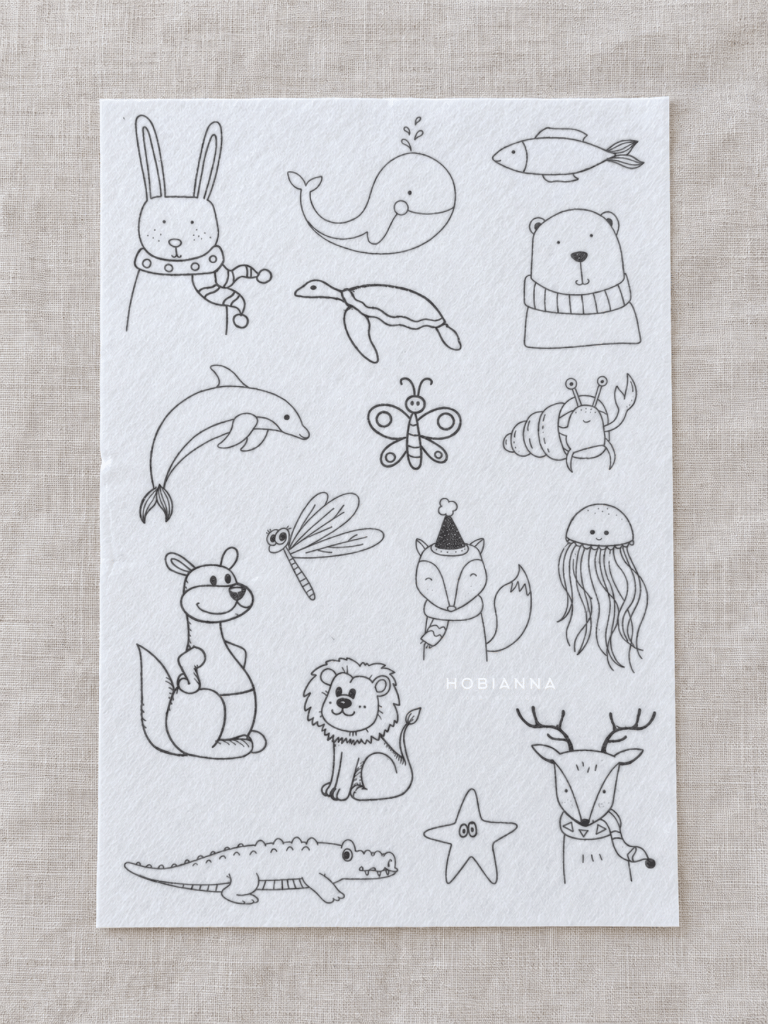 Water Soluble Adhesive Interfacing - Cute Animals