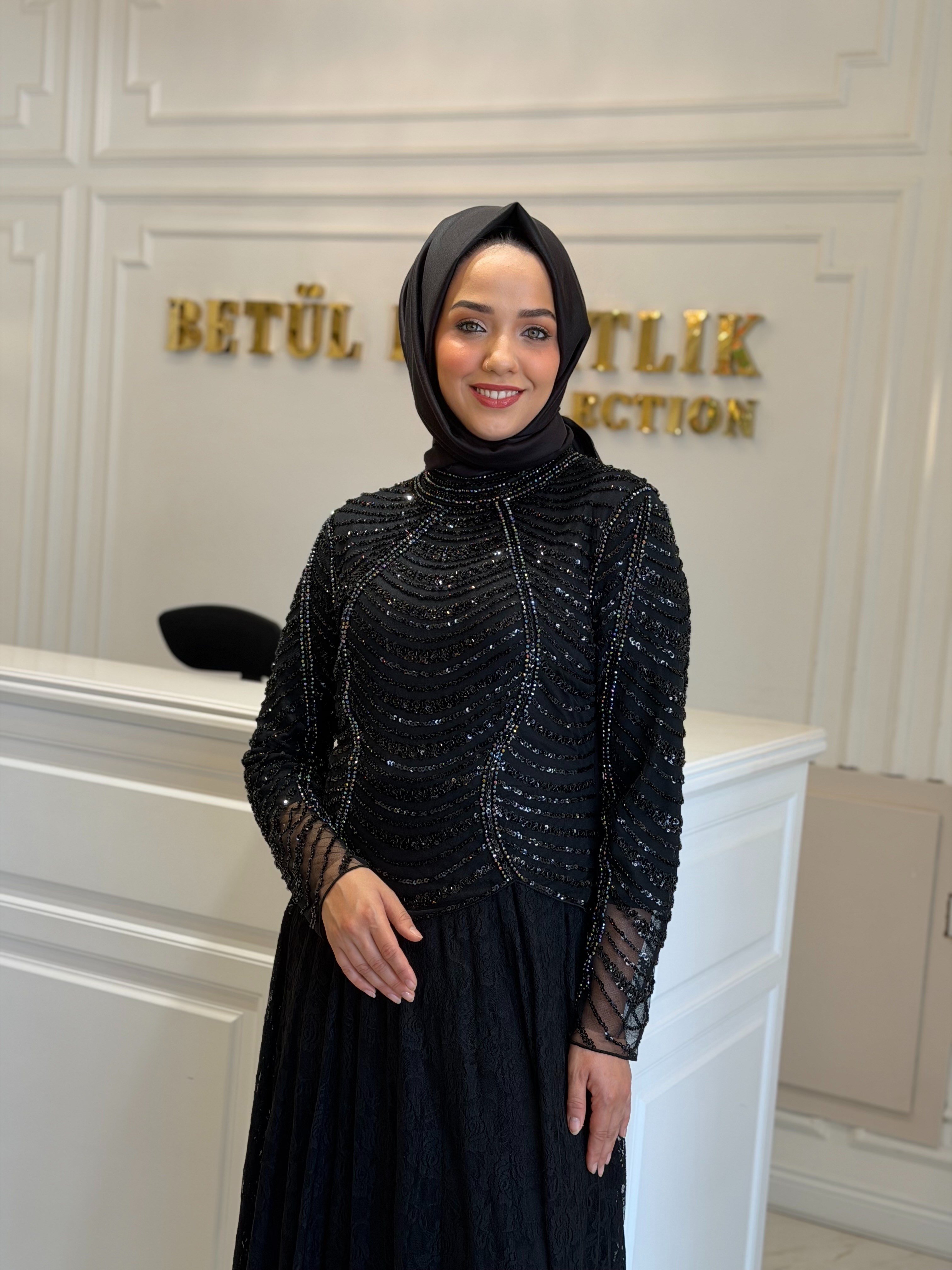 BTL Taş İşlemeli Abiye Elbise