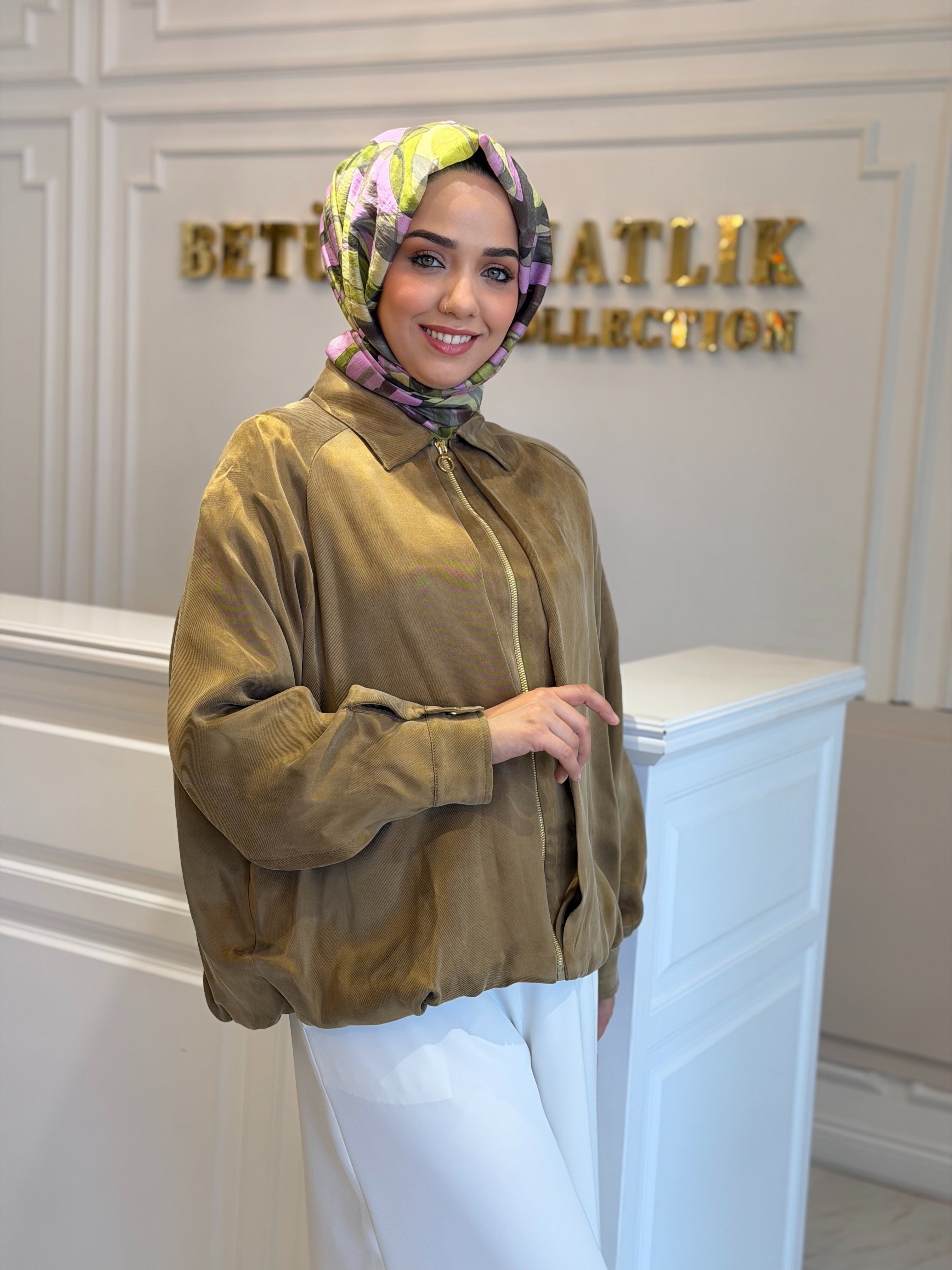 GHISA 3433 CEKET YAĞ YEŞİLİ