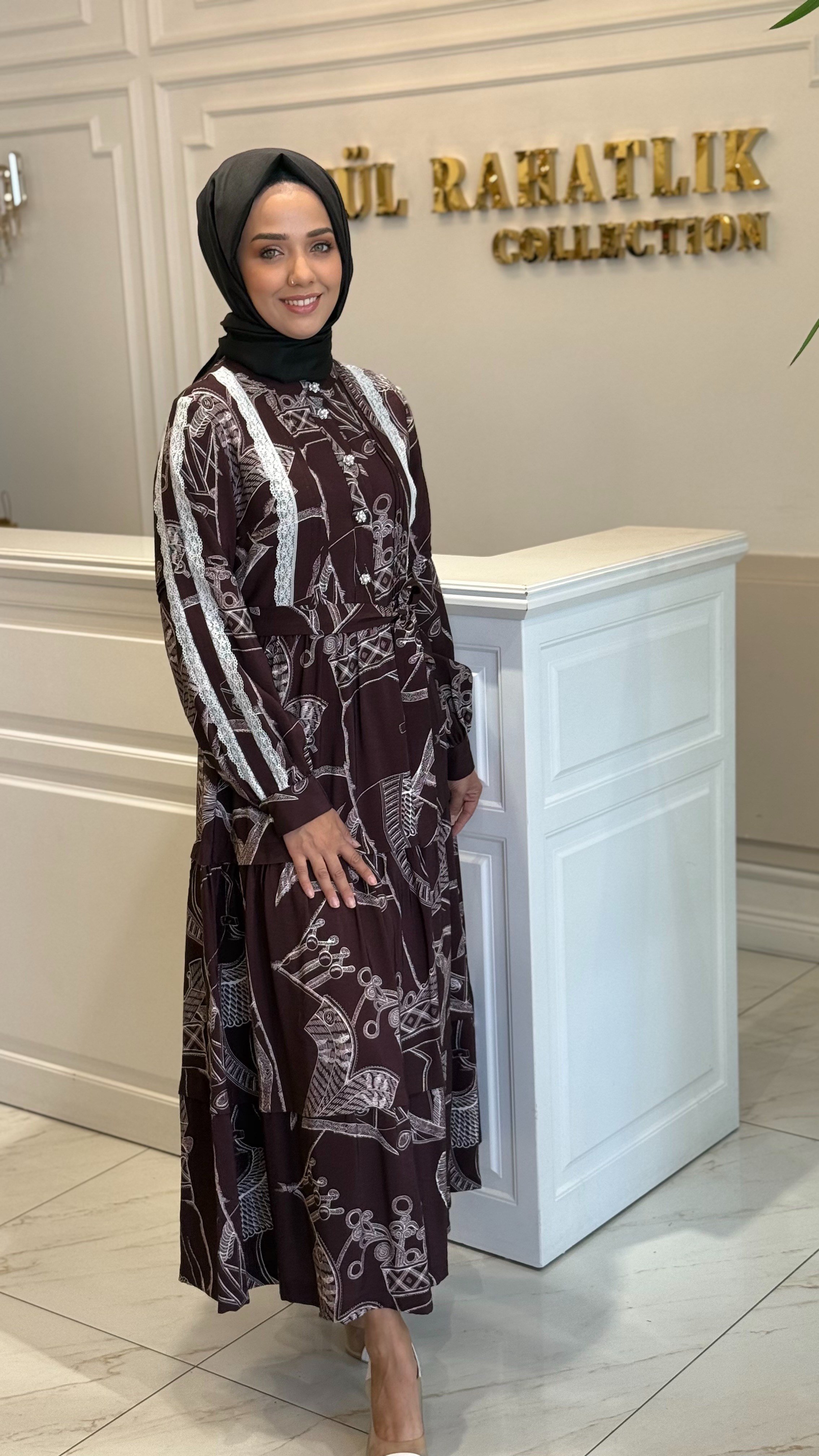 GHISA 4499 ELBİSE BORDO
