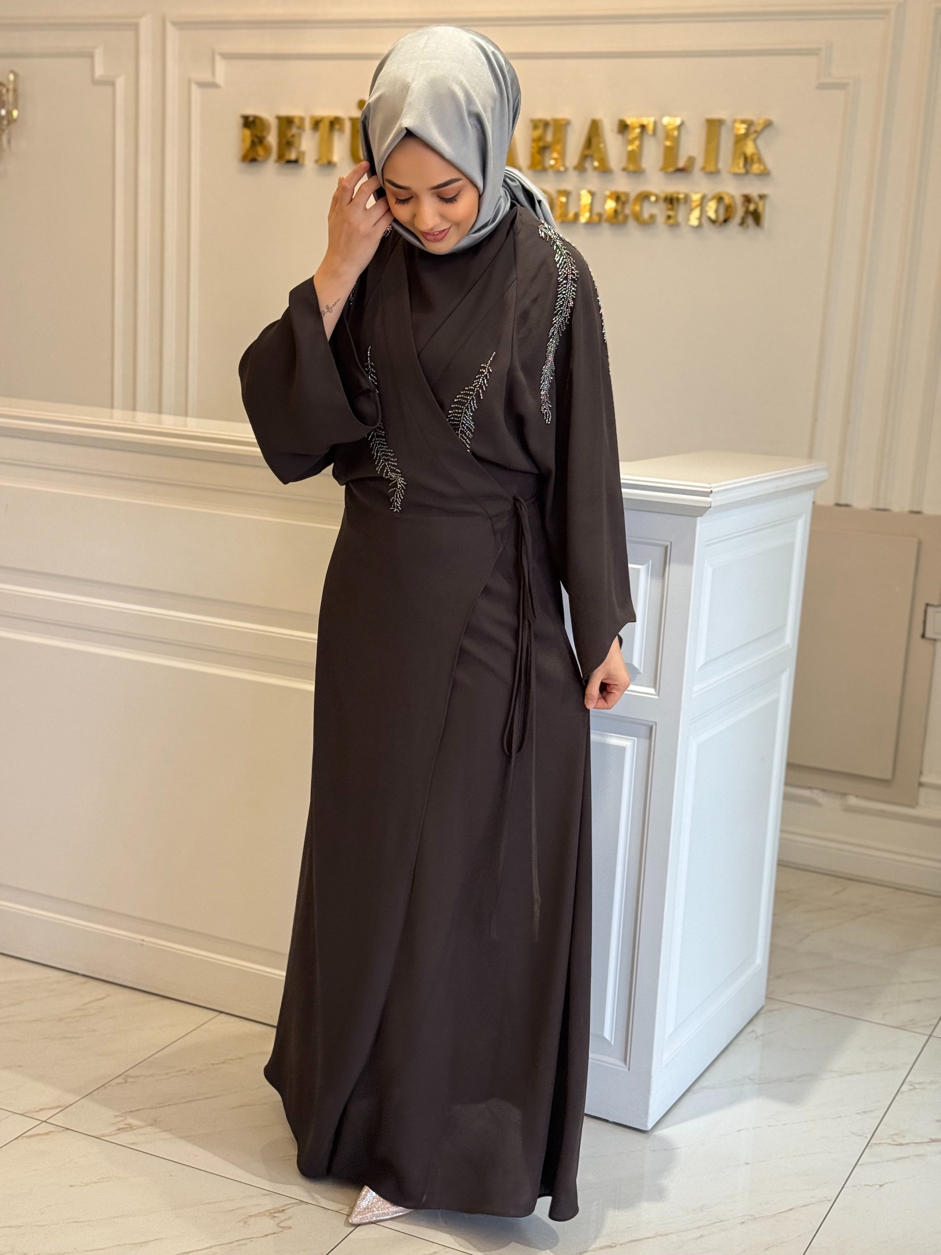 GHISA 9187 ELBİSE KAHVE