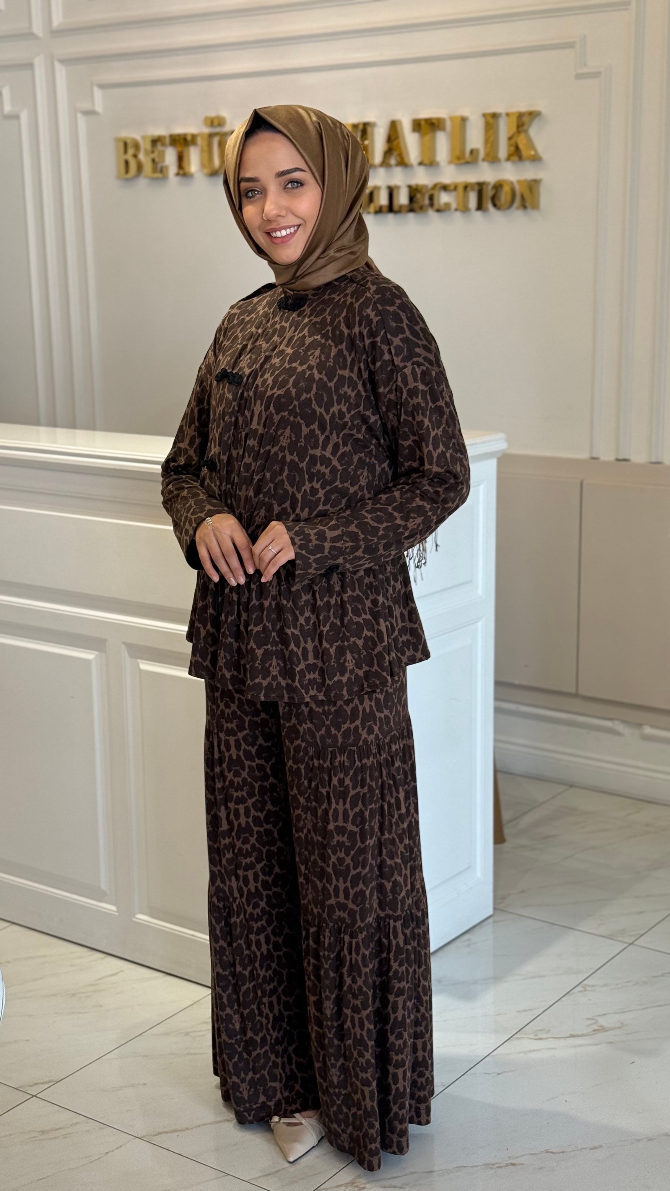GHISA 9549 TAKIM KAHVE LEOPAR