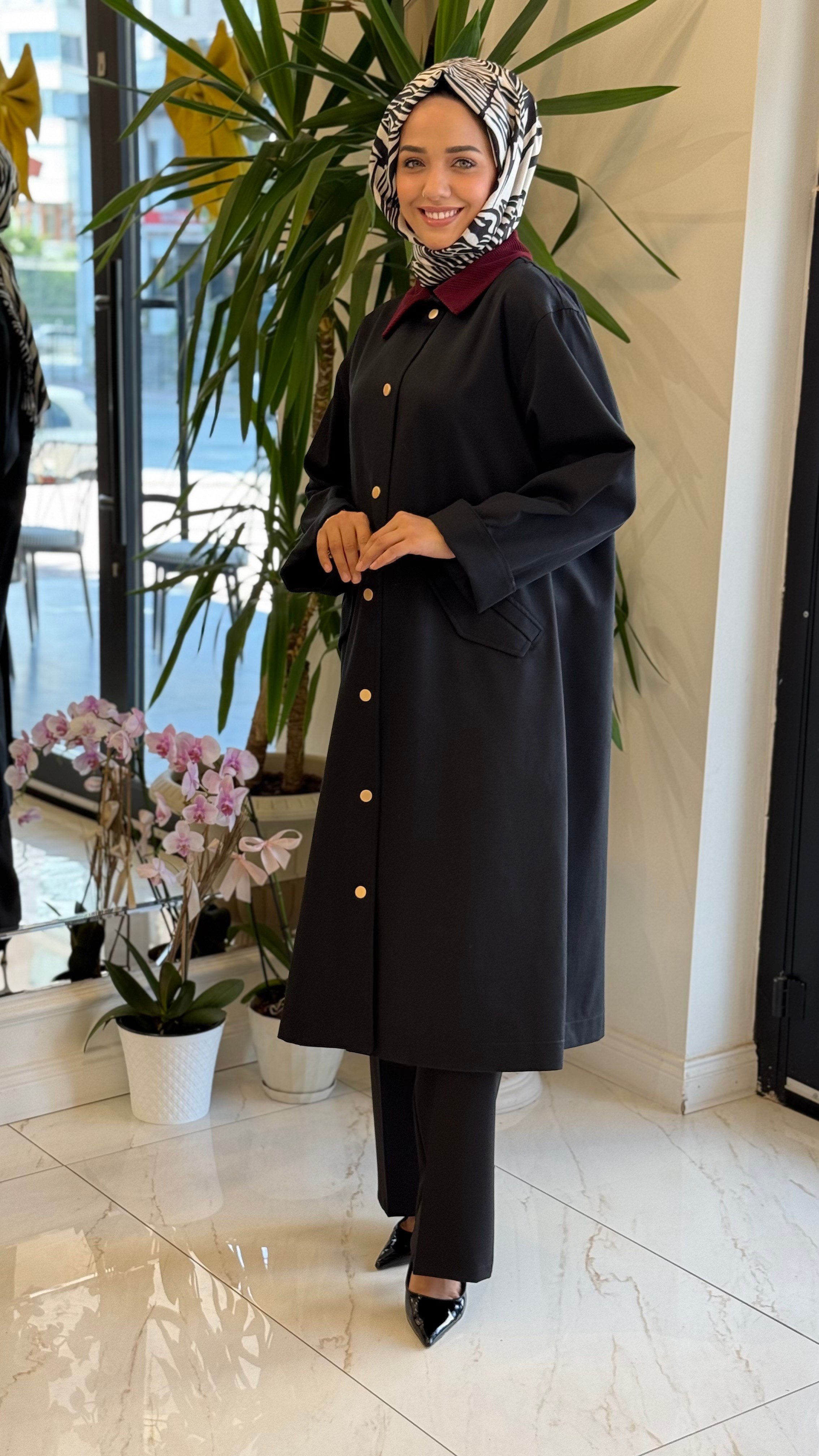 GHISA 2716 TRENCH SİYAH