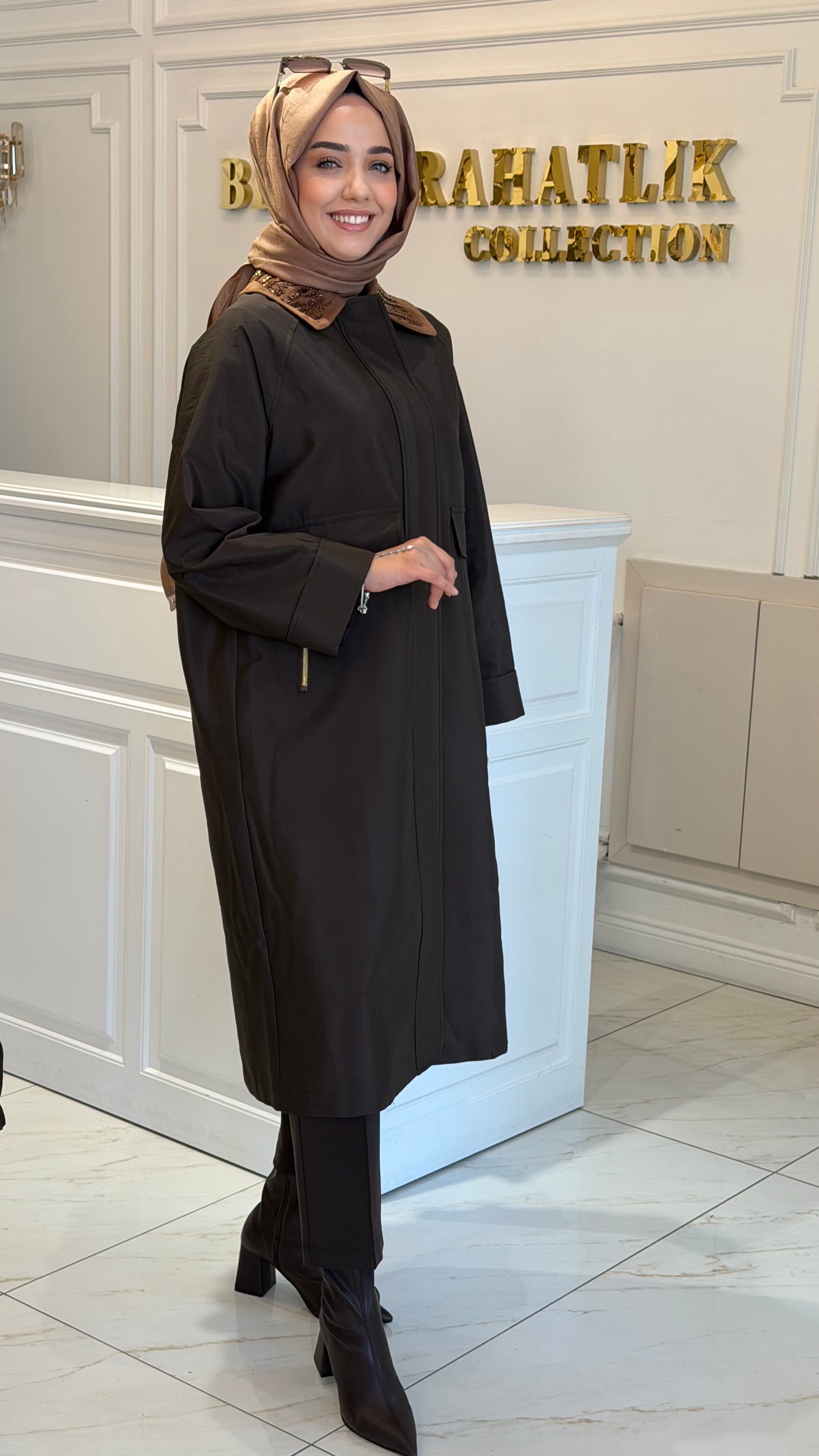 GHISA 2722 TRENCH KAHVE