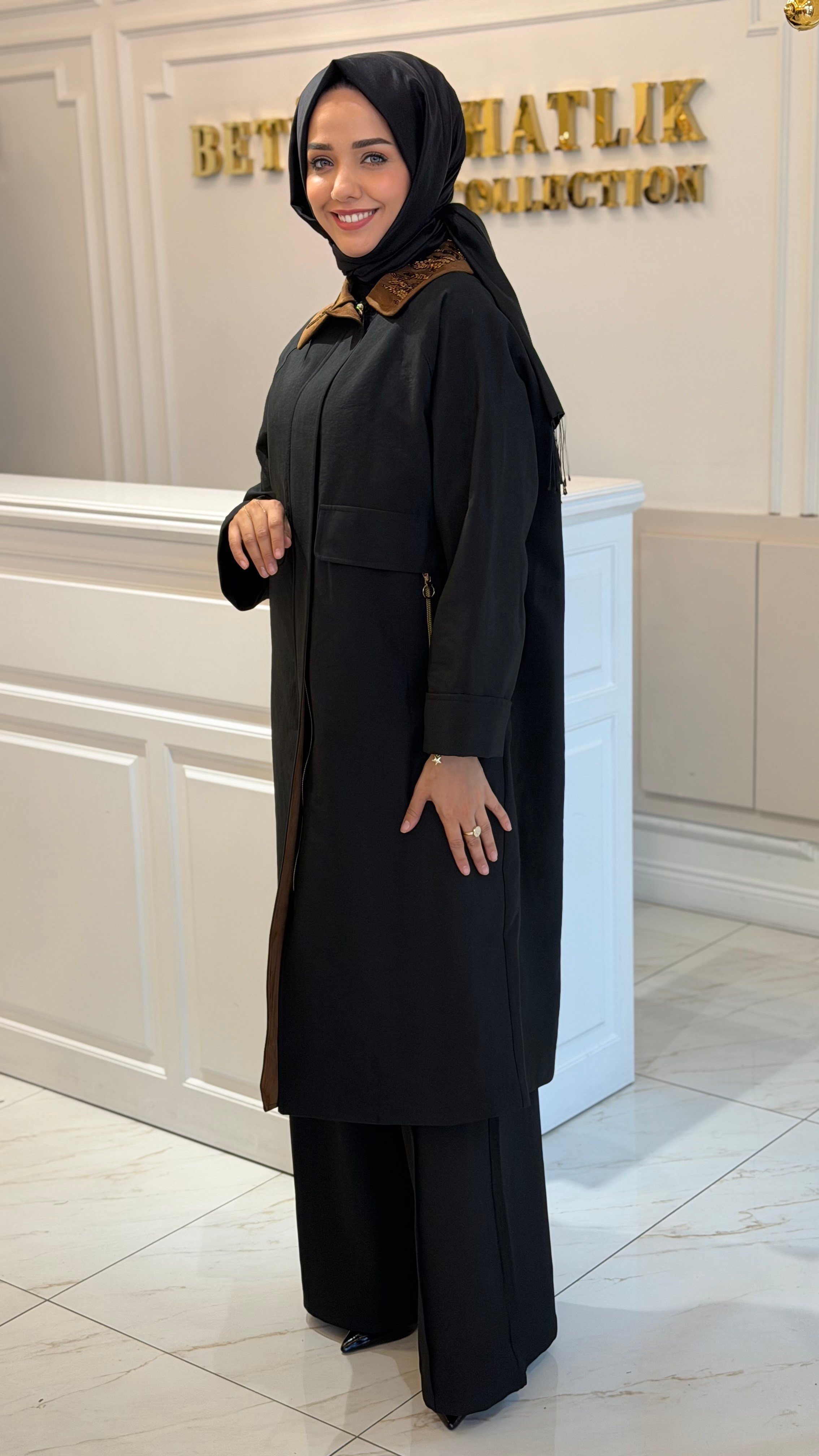 GHISA 2722 TRENCH SİYAH
