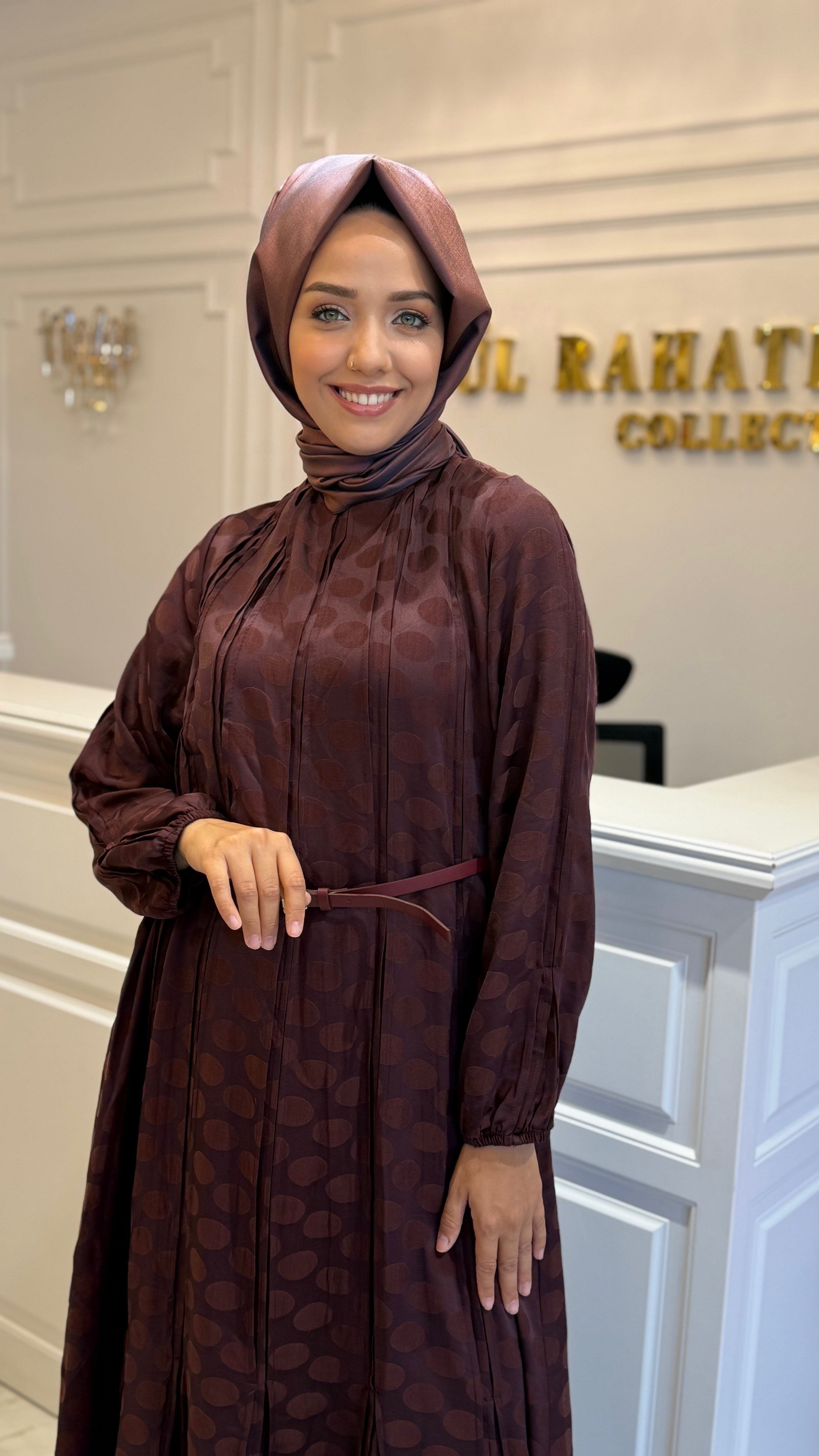 LİSSMORE 6407 PUANTİYELİ ELBİSE BORDO