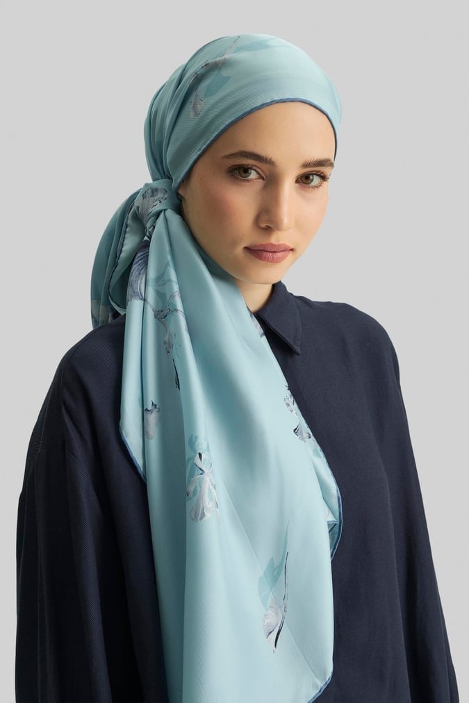 EFLİN MULBERRY İPEK ŞAL MAVİ