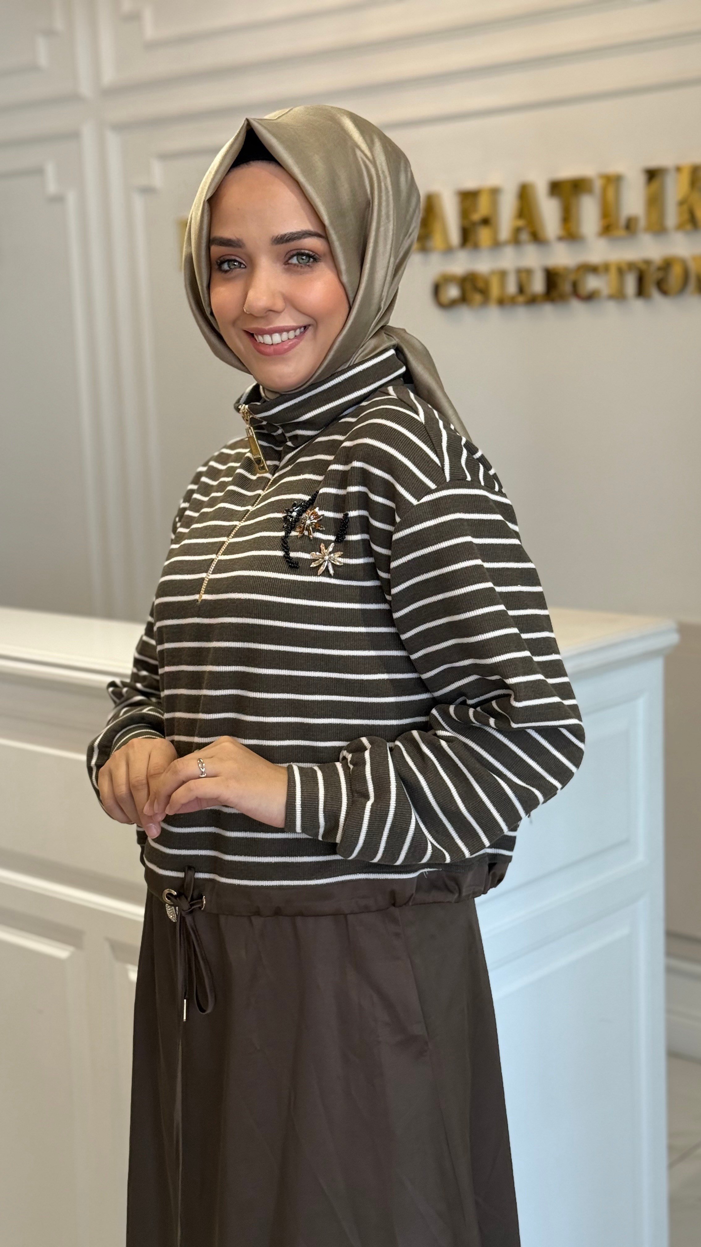 MISSEMRAMISS 5380 VİZON ÇİZGİLİ TAKIM