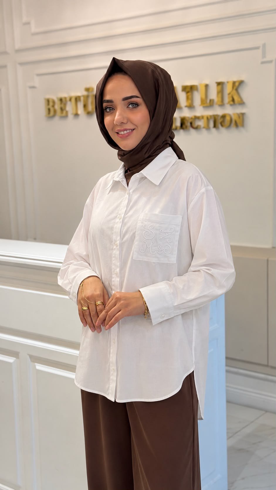 MISSEMRAMISS 4890 NAKIŞLI GÖMLEK EKRU