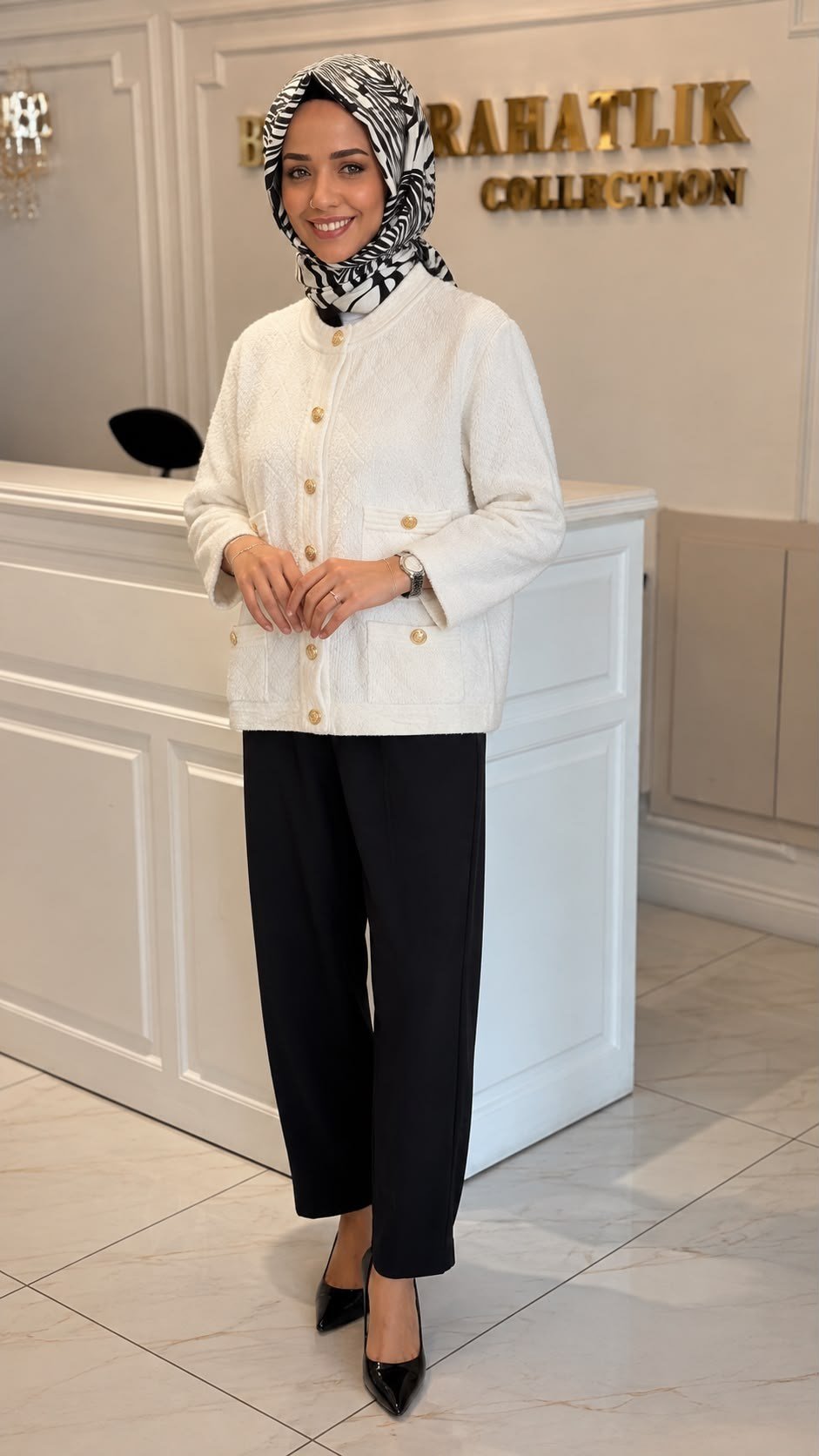 MISSEMRAMISS 4938 DÜĞME DETAY MİDİ TRİKO HIRKA EKRU
