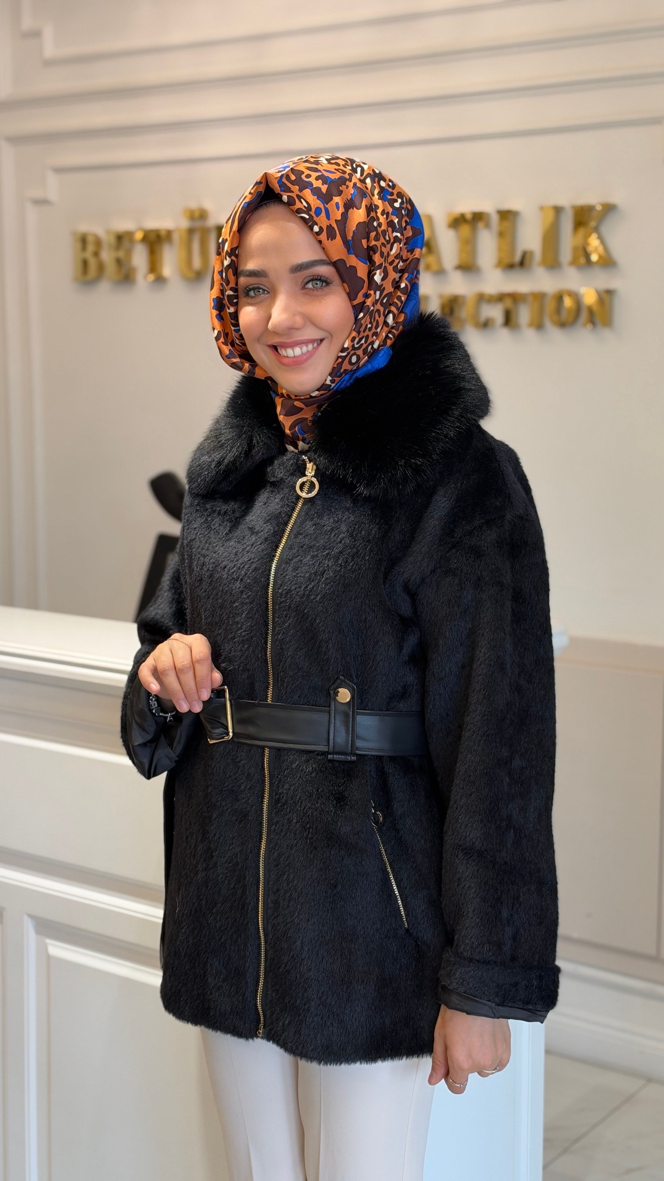 MISSEMRAMISS 5482 KÜRKLÜ ALCANTRA MONT SİYAH
