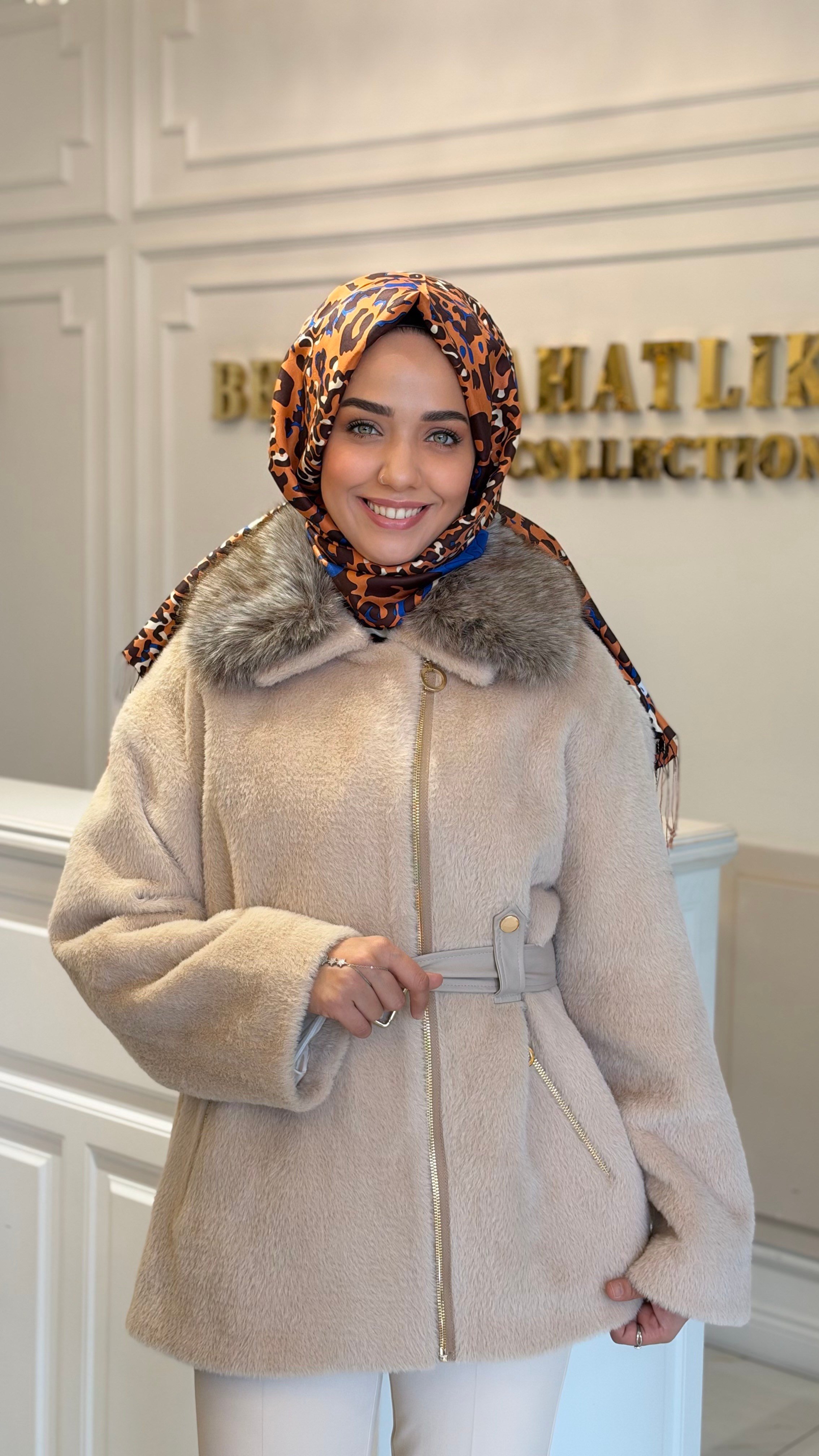 MISSEMRAMISS 5482 KÜRKLÜ ALCANTRA MONT BEJ