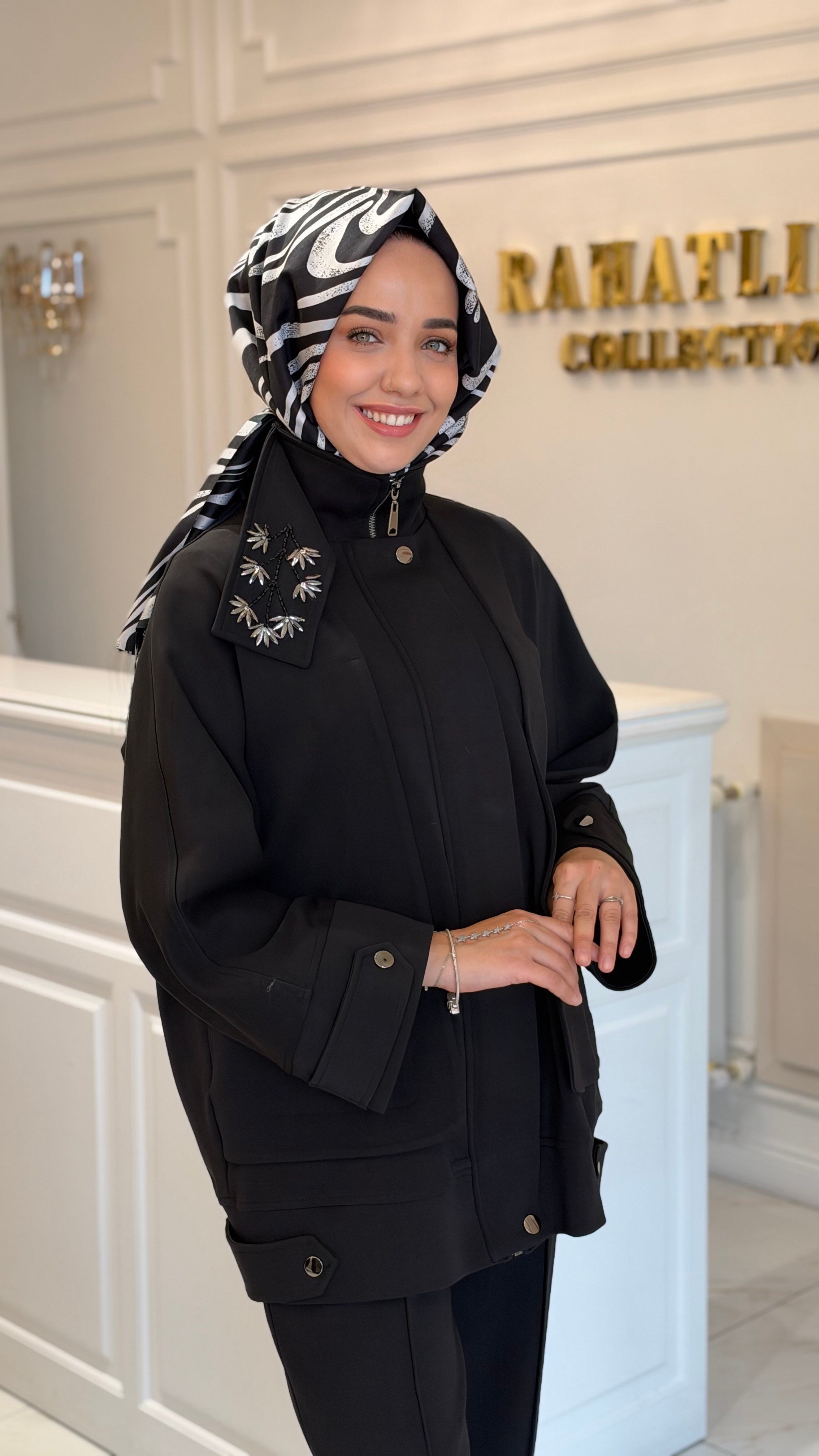 MISSEMRAMISS 5487 PEARL İŞLEMELİ TAKIM SİYAH