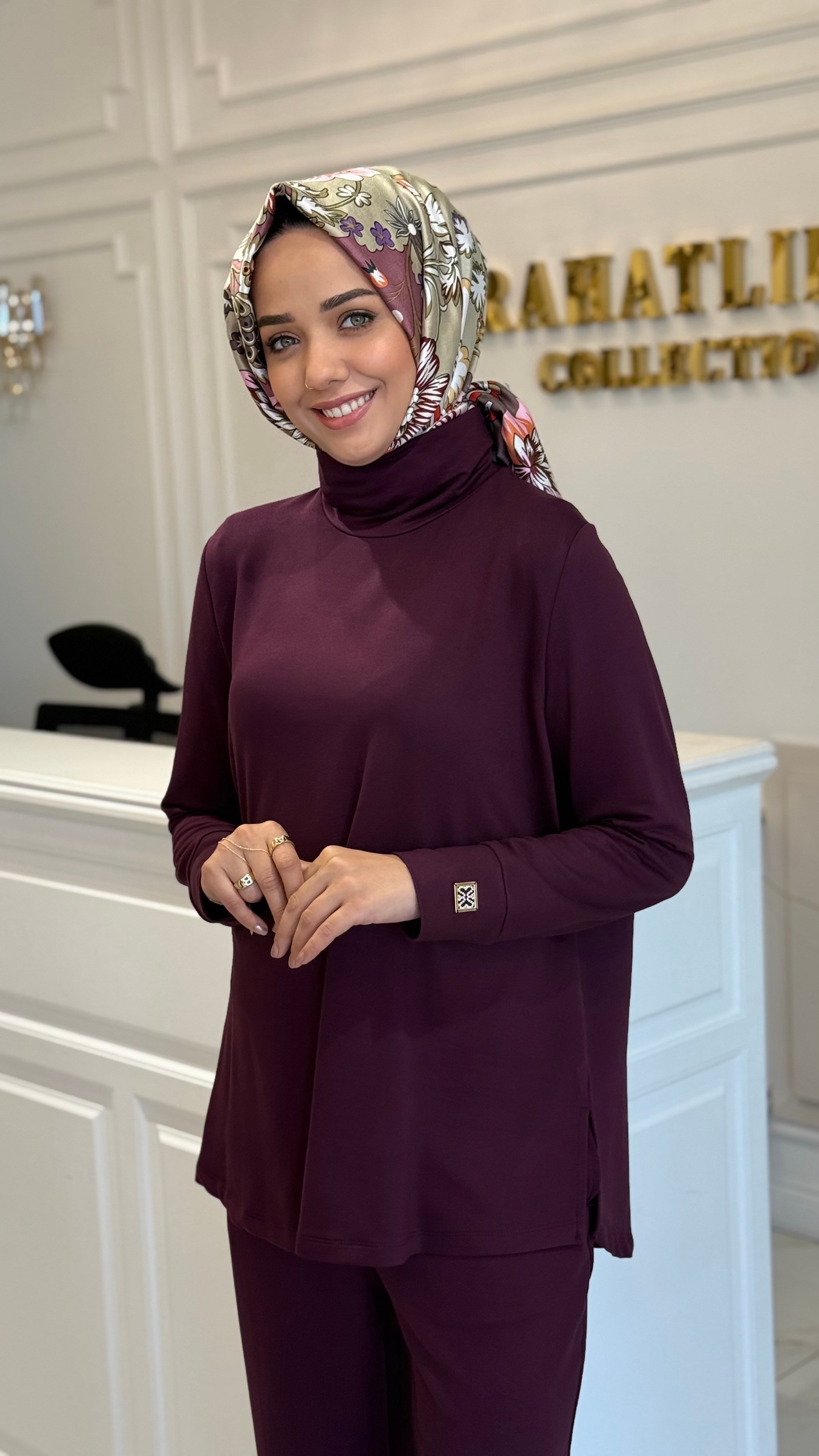 MISSEMRAMISS 5453 İPEK PAMUK BASIC TAKIM BORDO