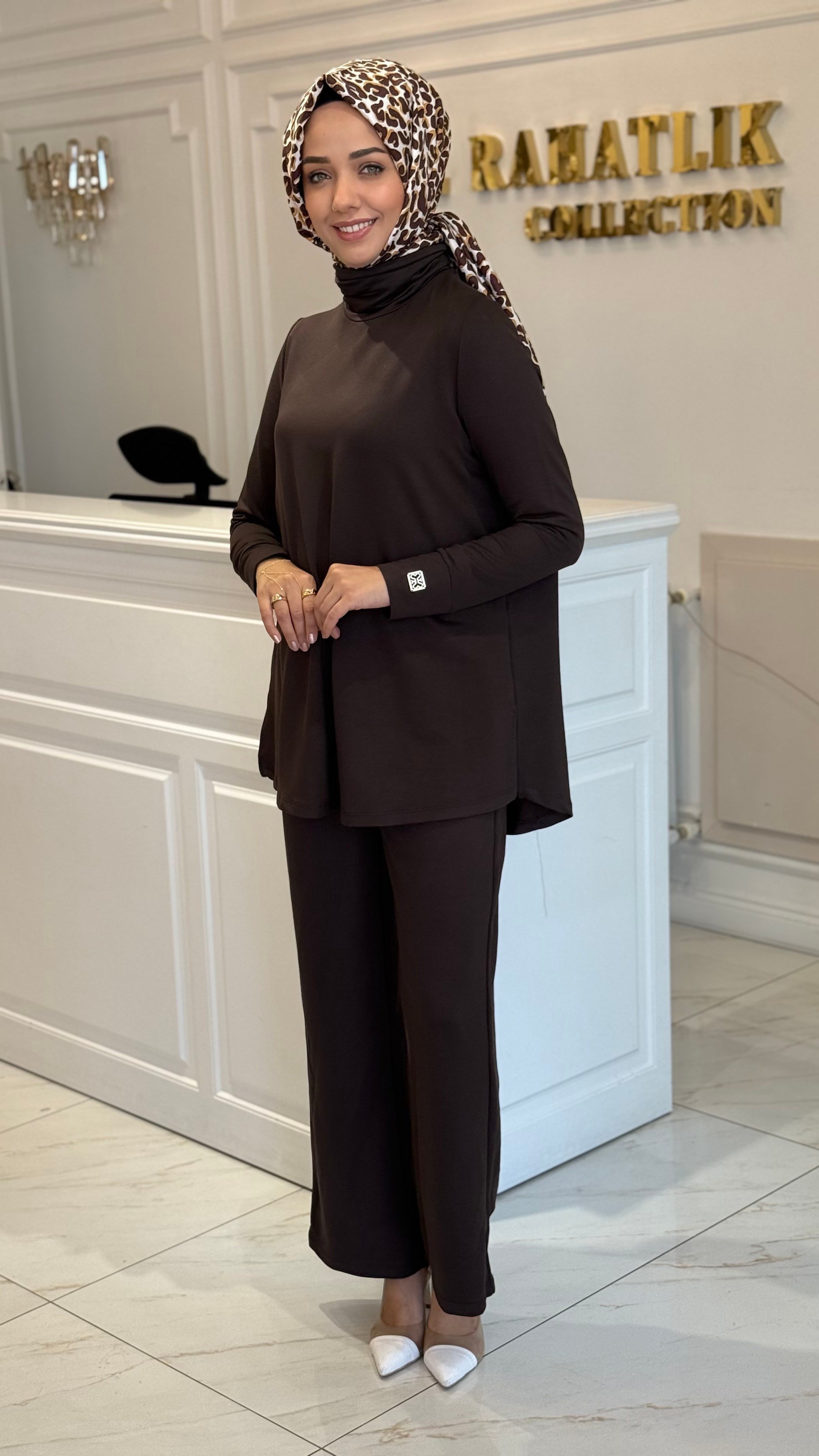 MISSEMRAMISS 5453 İPEK PAMUK BASIC TAKIM KAHVERENGİ