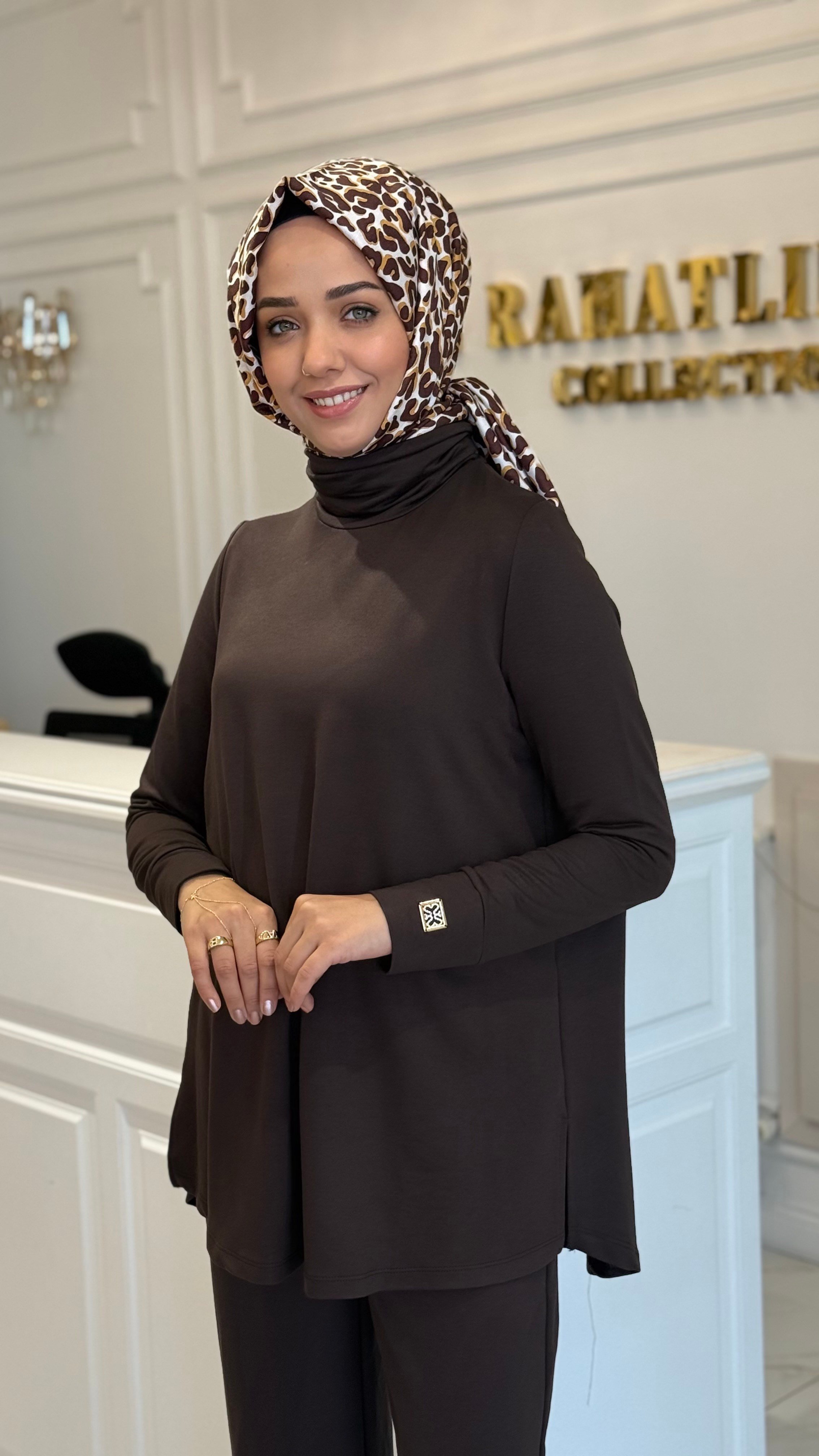 MISSEMRAMISS 5453 İPEK PAMUK BASIC TAKIM KAHVERENGİ