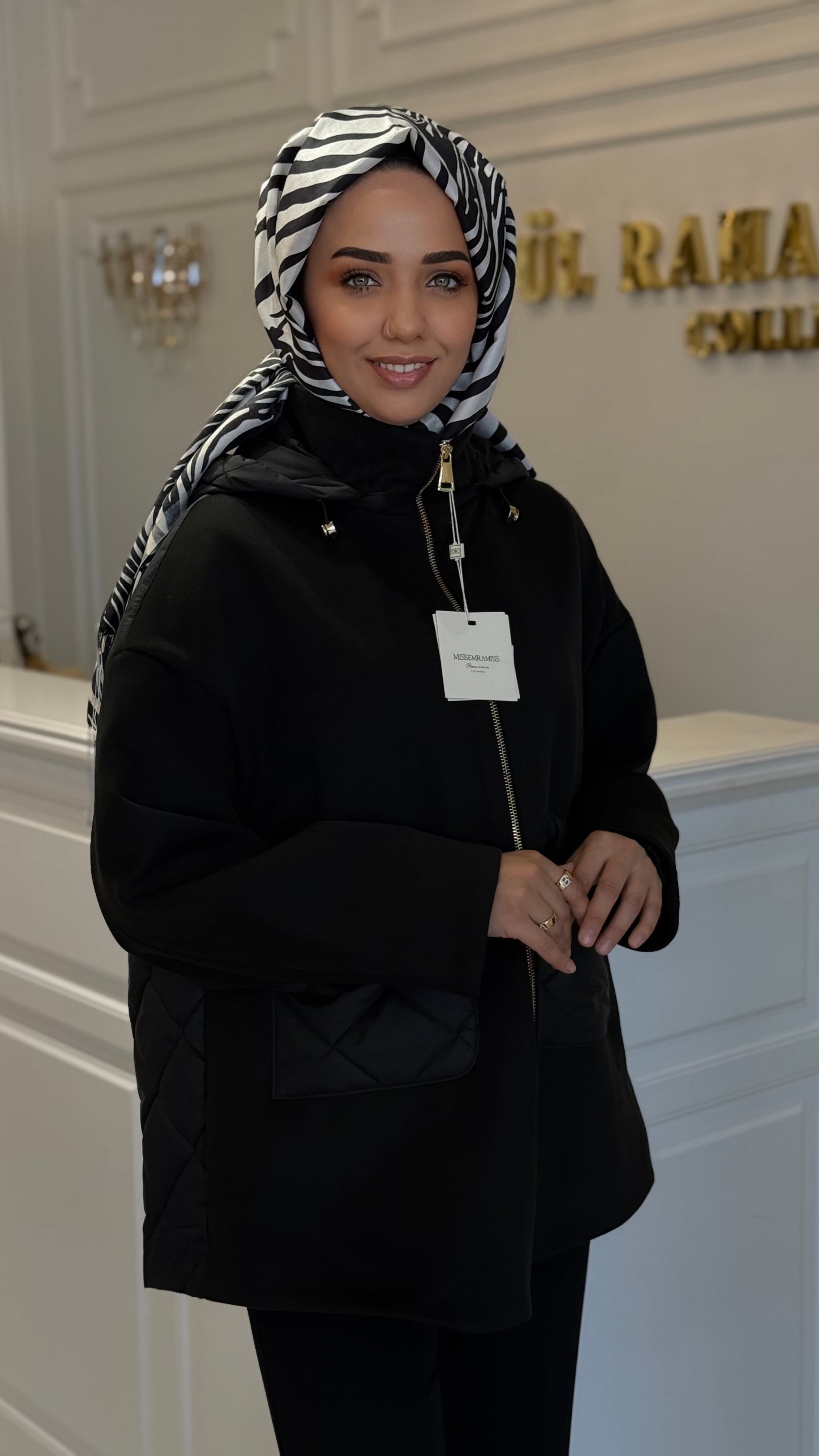 MISSEMRAMISS 5473 PEARL ZİP CEKET SİYAH