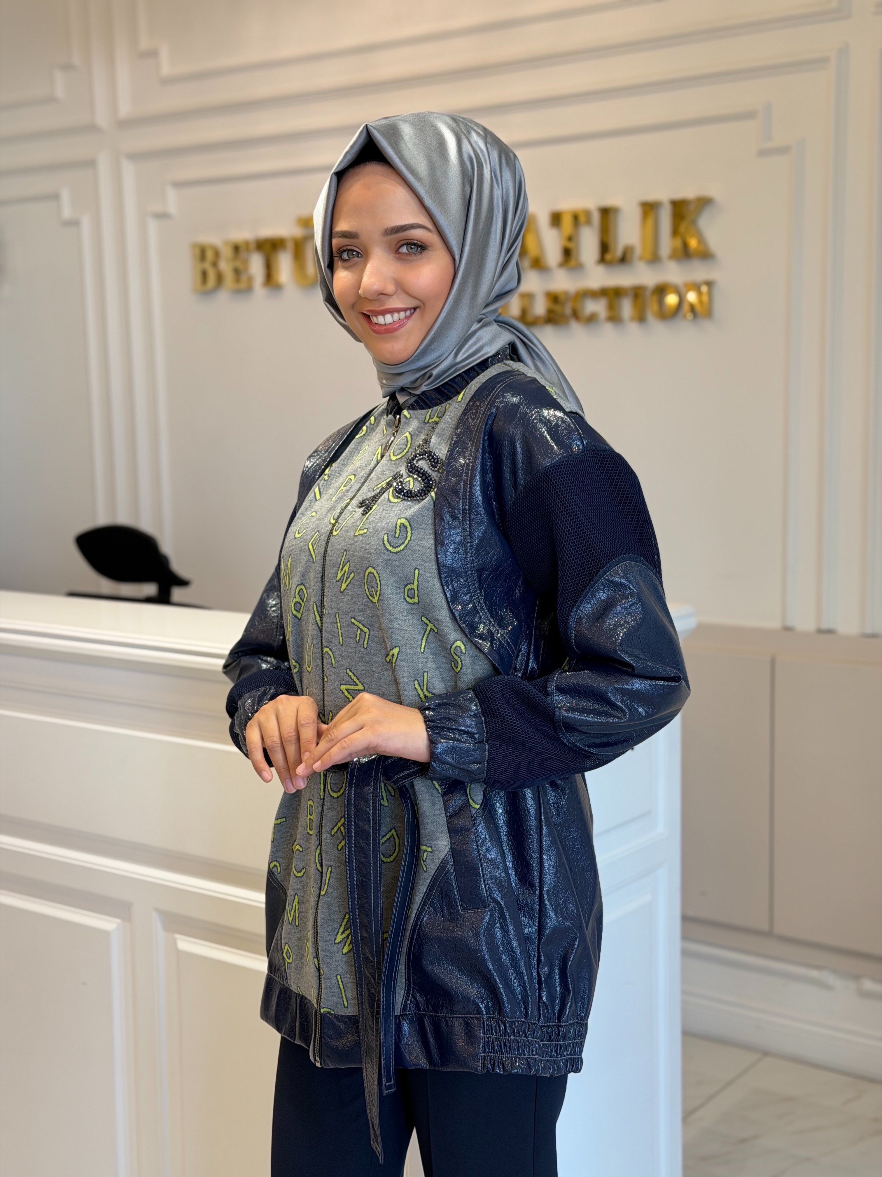 MY312 7606 RUGAN DETAYLI KAP LACİVERT