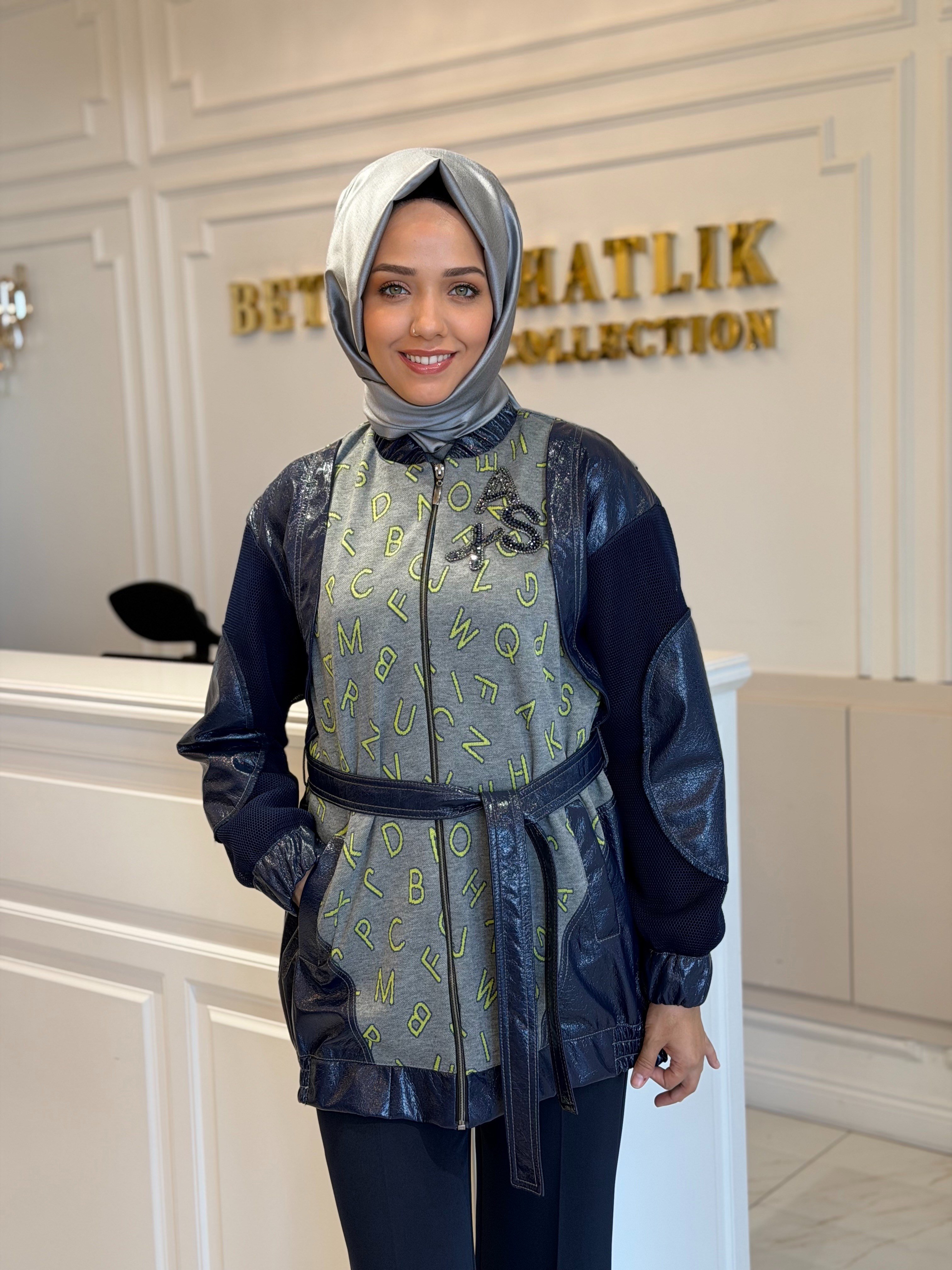 MY312 7606 RUGAN DETAYLI KAP LACİVERT