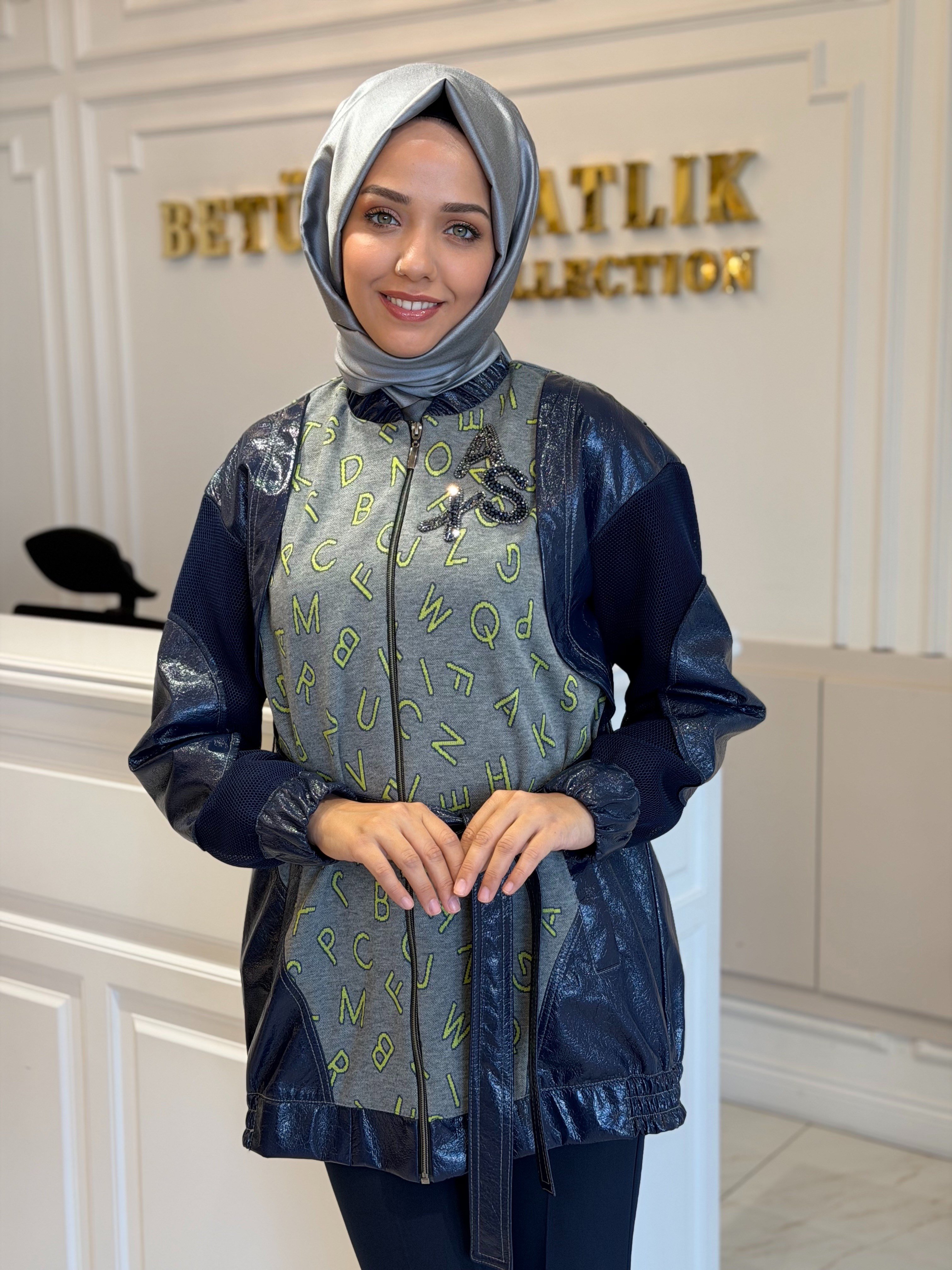 MY312 7606 RUGAN DETAYLI KAP LACİVERT