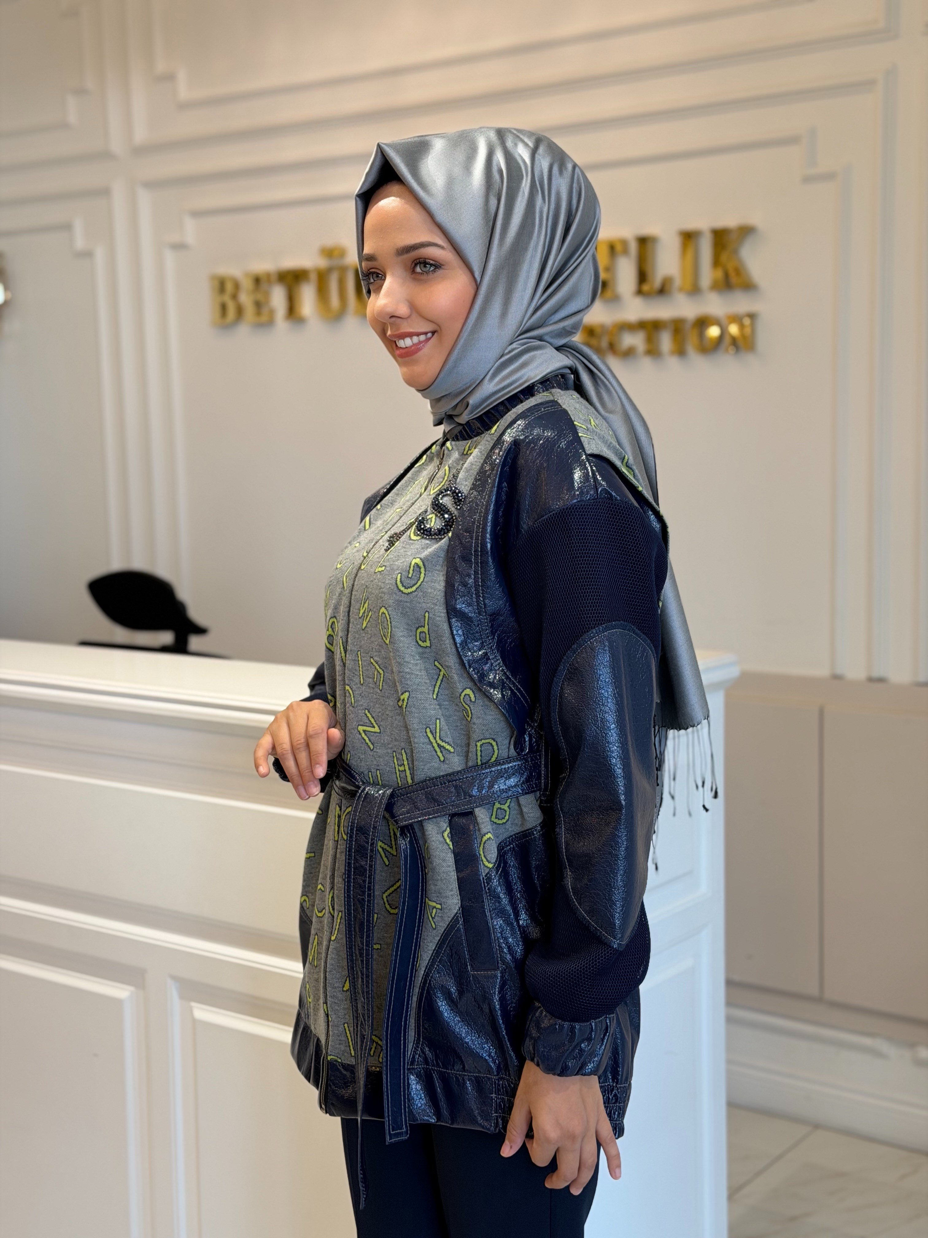 MY312 7606 RUGAN DETAYLI KAP LACİVERT