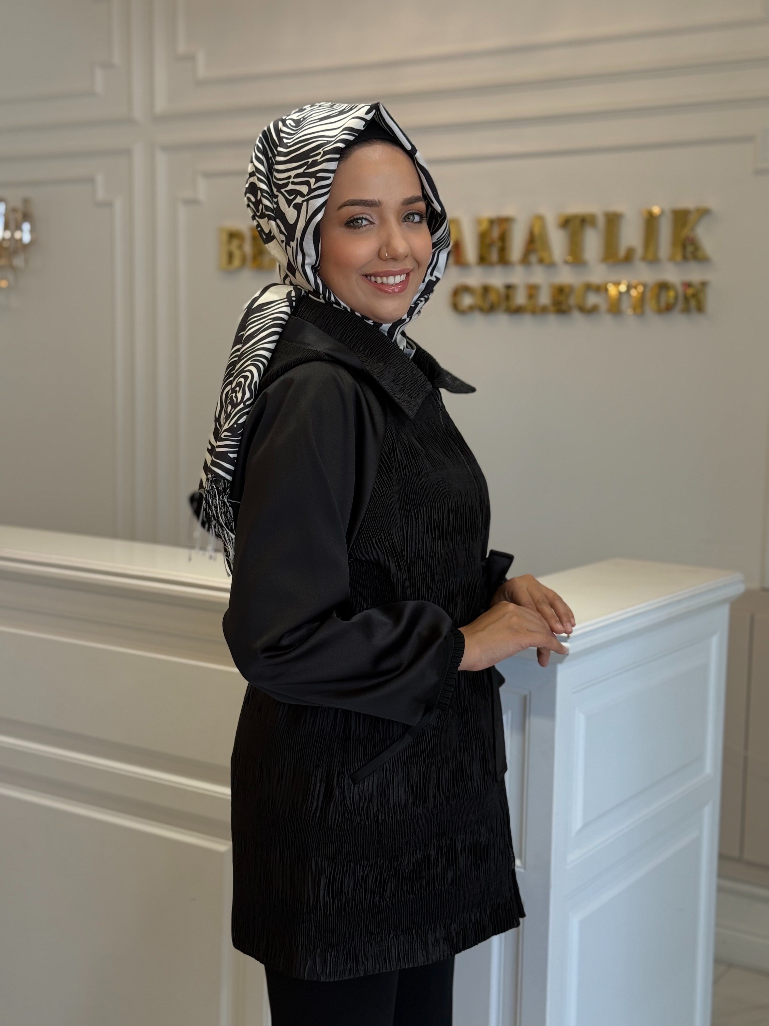 MY312 7652 PLİSELİ KAP SİYAH