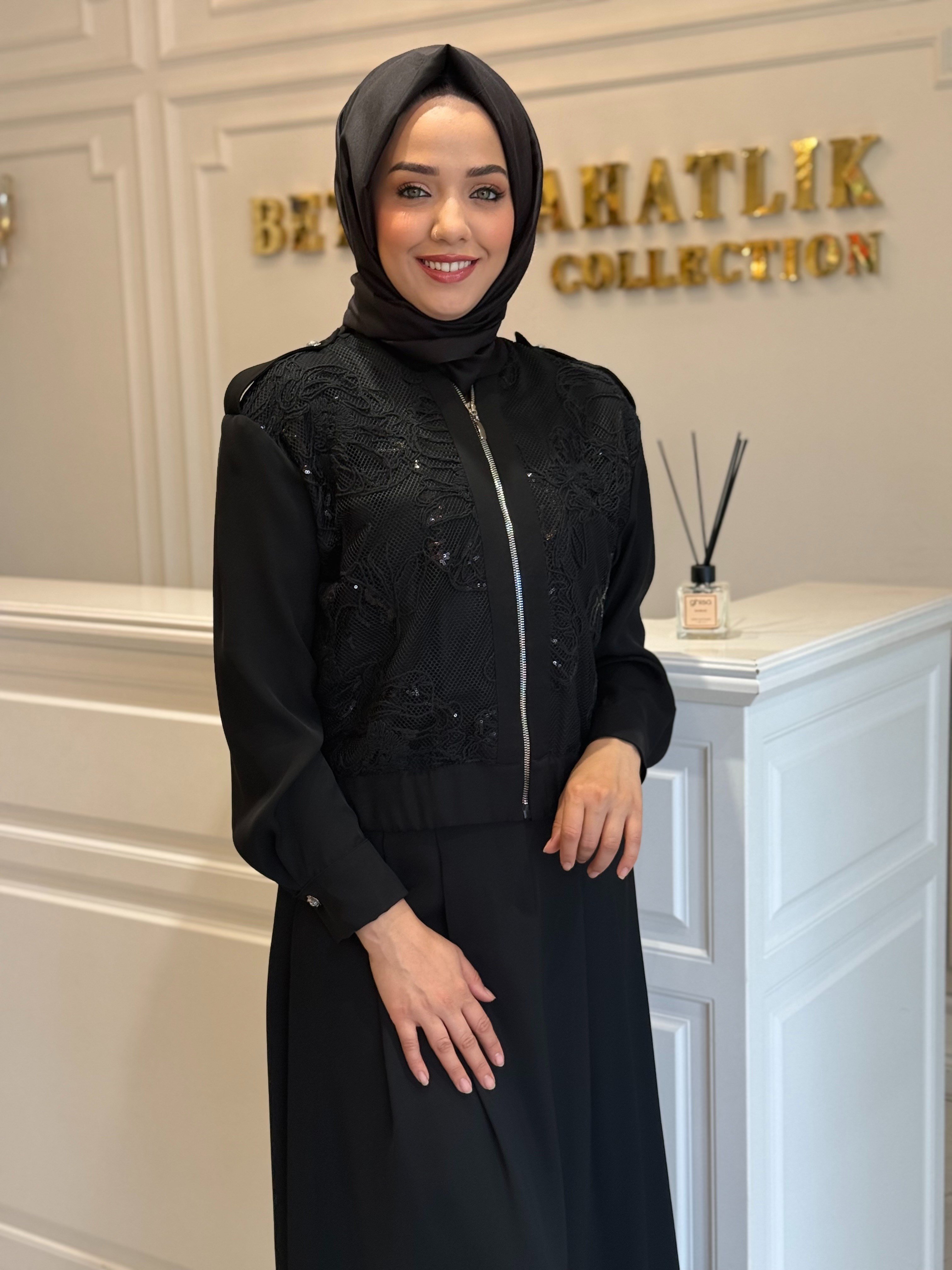 MY312 1518 DANTELLİ TAKIM SİYAH