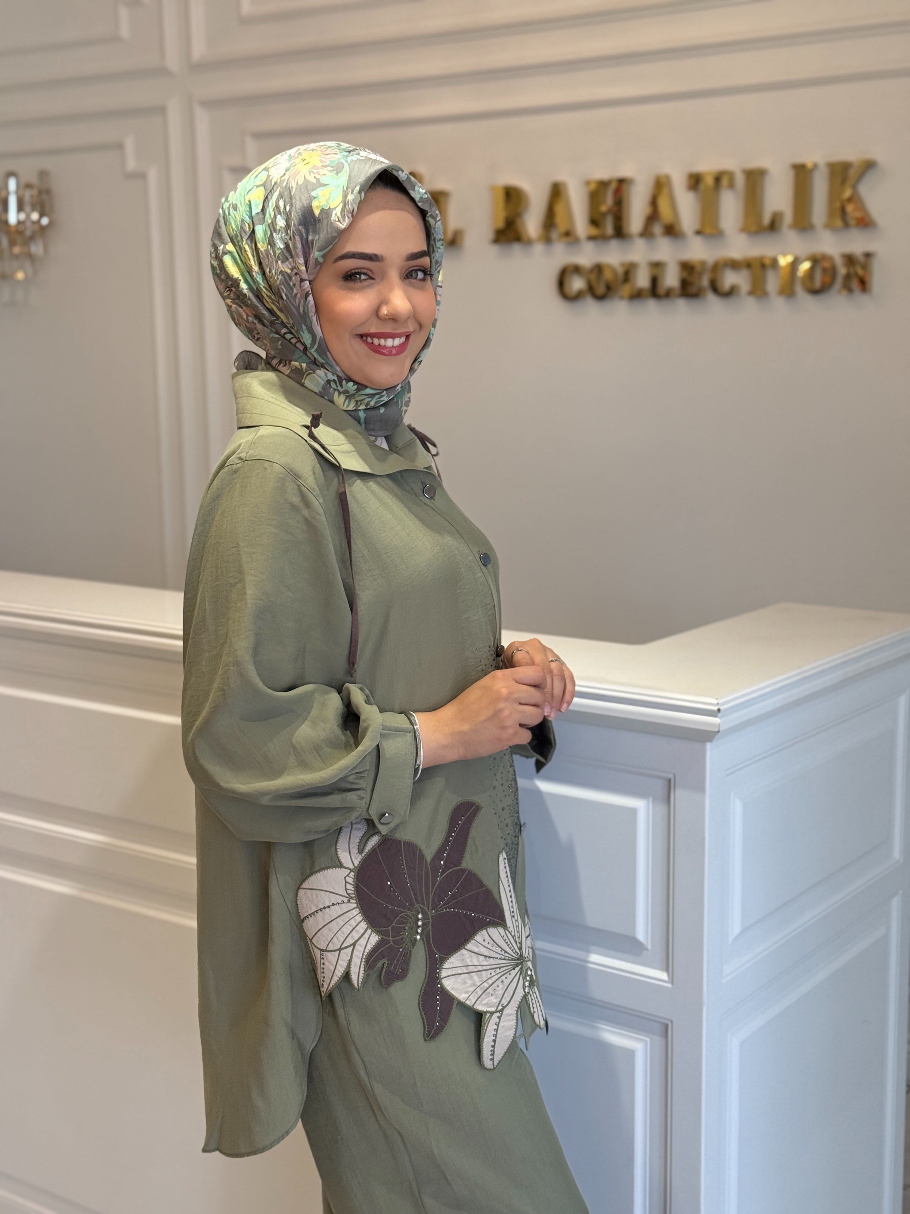 MY312 1650 ÖNÜ NAKIŞ TAŞ İŞLEMELİ TAKIM HAKİ