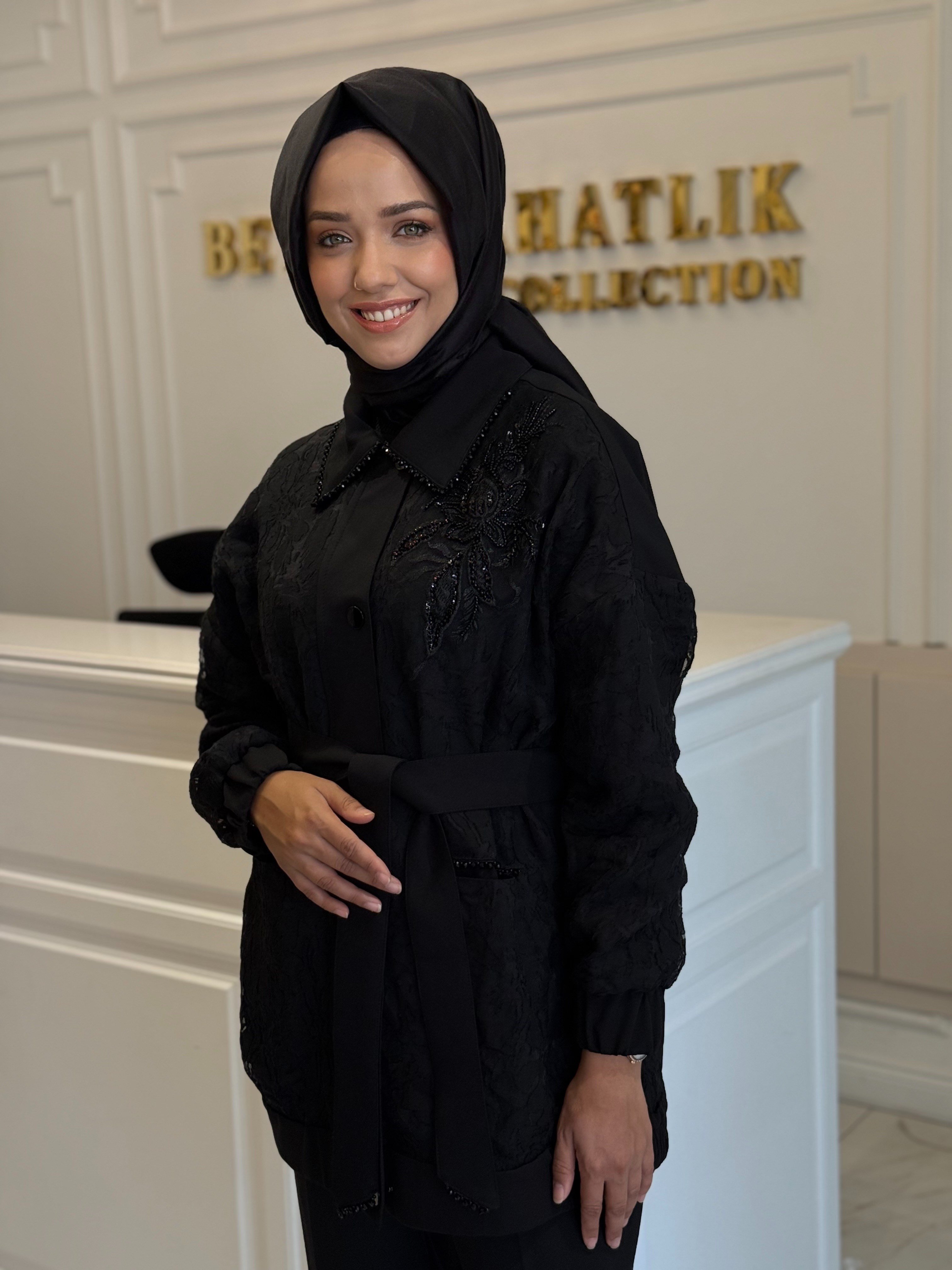 MY312 1727 OMZU AKSESUARLI TAKIM SİYAH