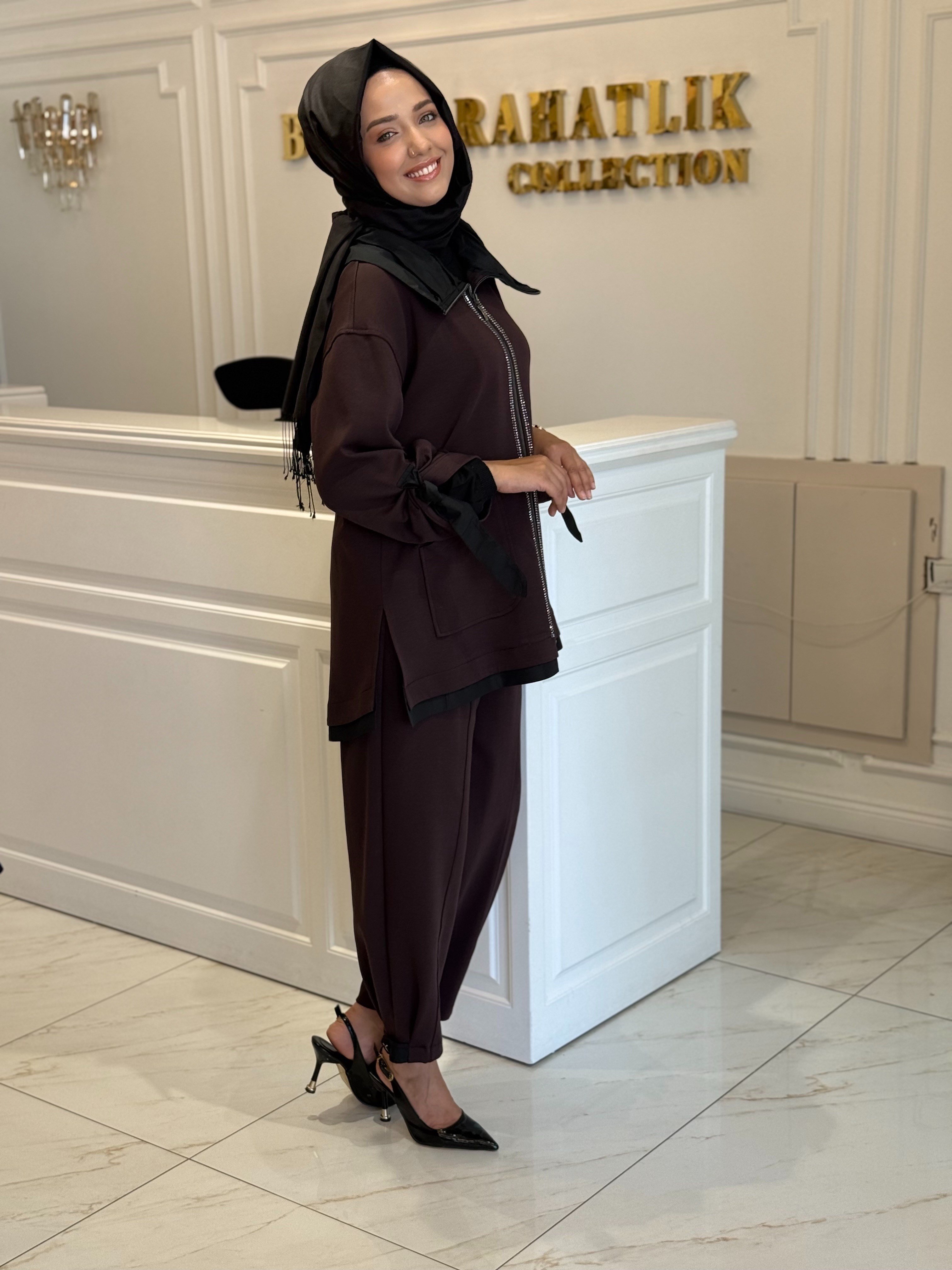 MY312 1729 ARKASI BASKILI TAŞLI TAKIM KAHVE