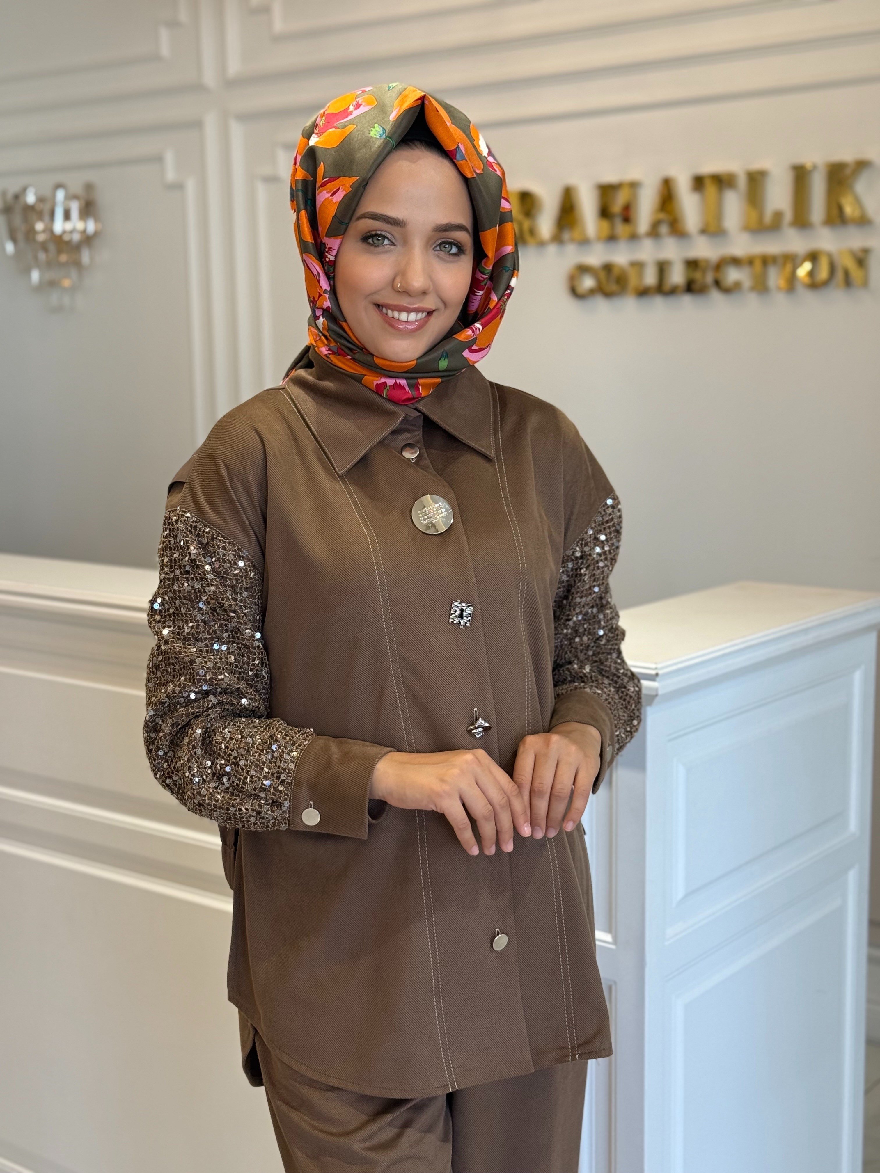 MY312 1733 ÖNÜ DÜĞMELİ TAKIM VİZON