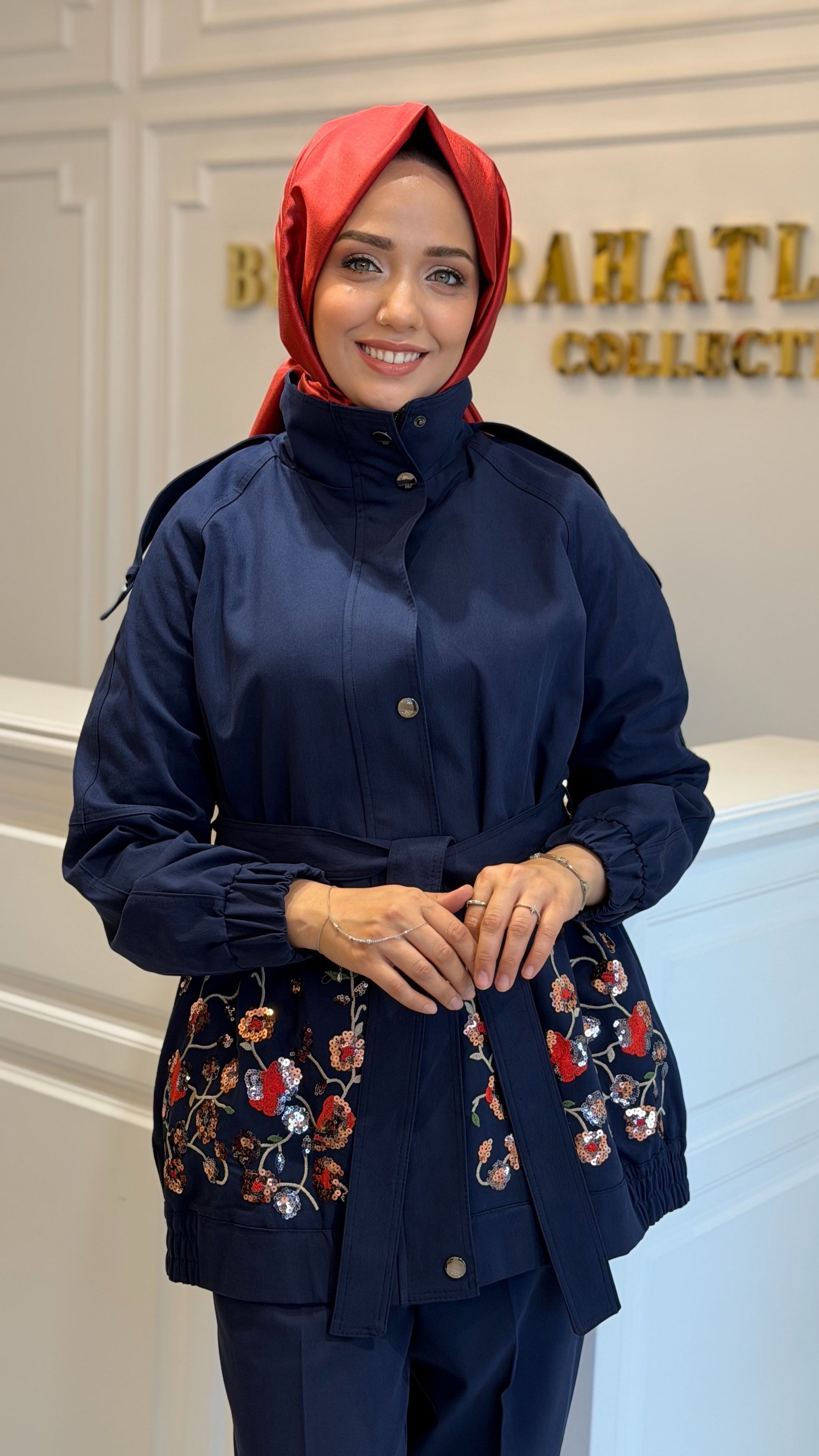 MY312 1736 NAKIŞ İŞLEMELİ TAKIM LACİVERT