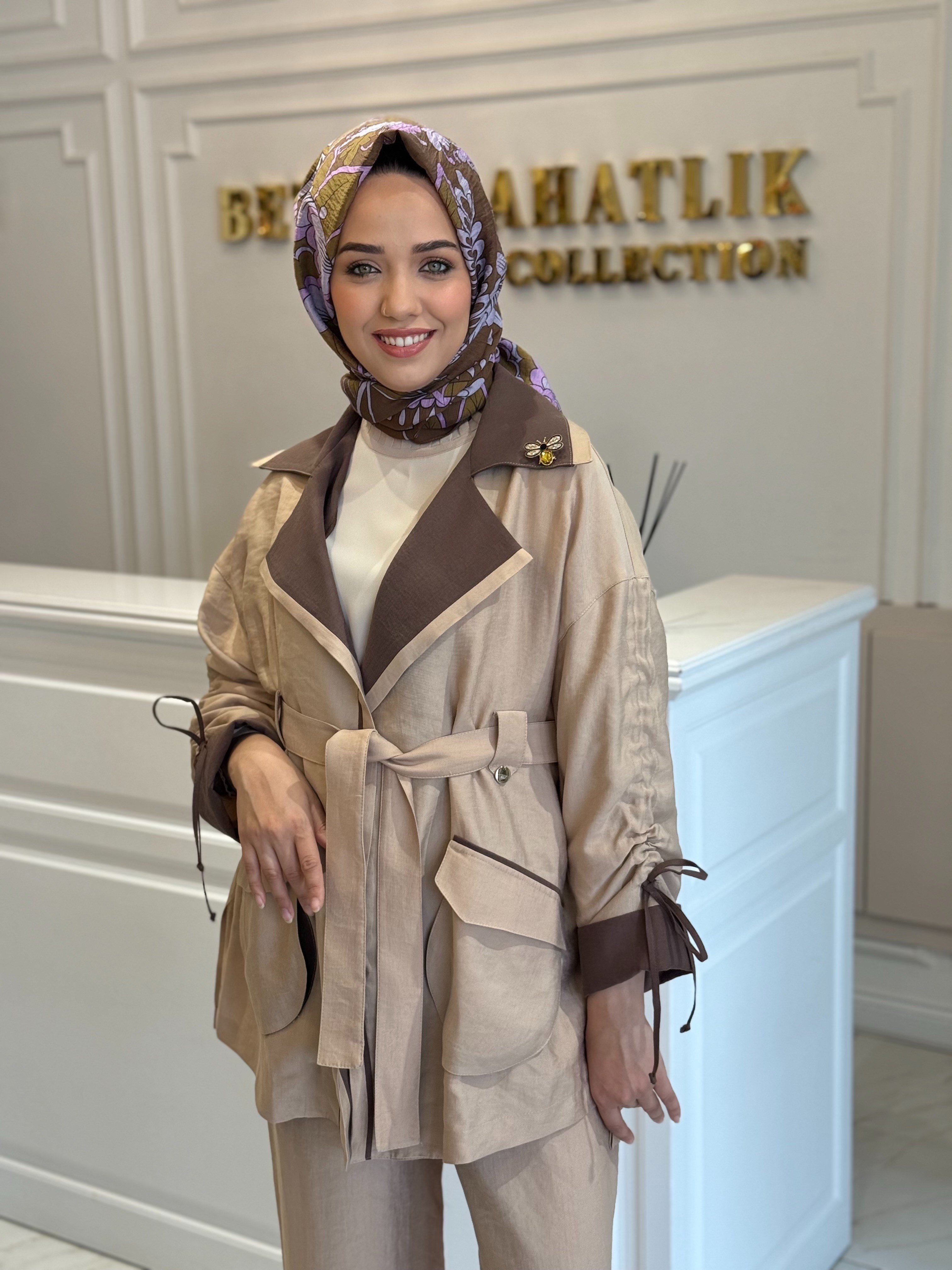 MY312 7706 BROŞLU TAKIM BEJ