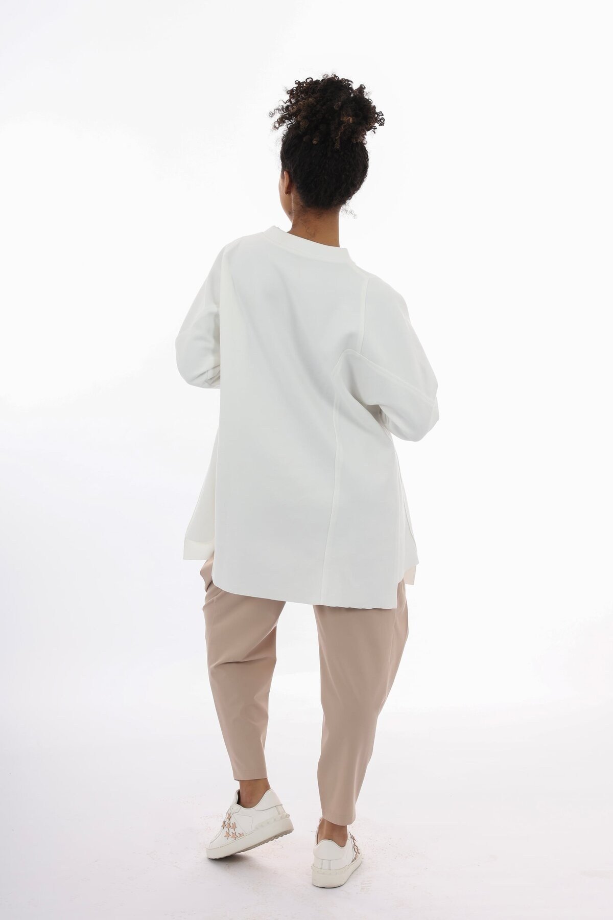 Pis Dikiş Detaylı Oversize Kesim Kadın Sweatshirt