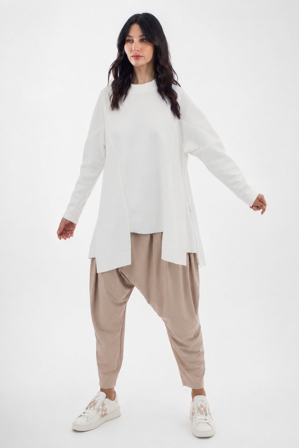 Pis Dikiş Detaylı Oversize Kesim Kadın Sweatshirt