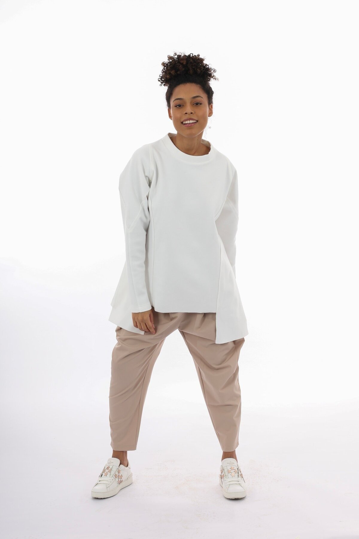Pis Dikiş Detaylı Oversize Kesim Kadın Sweatshirt